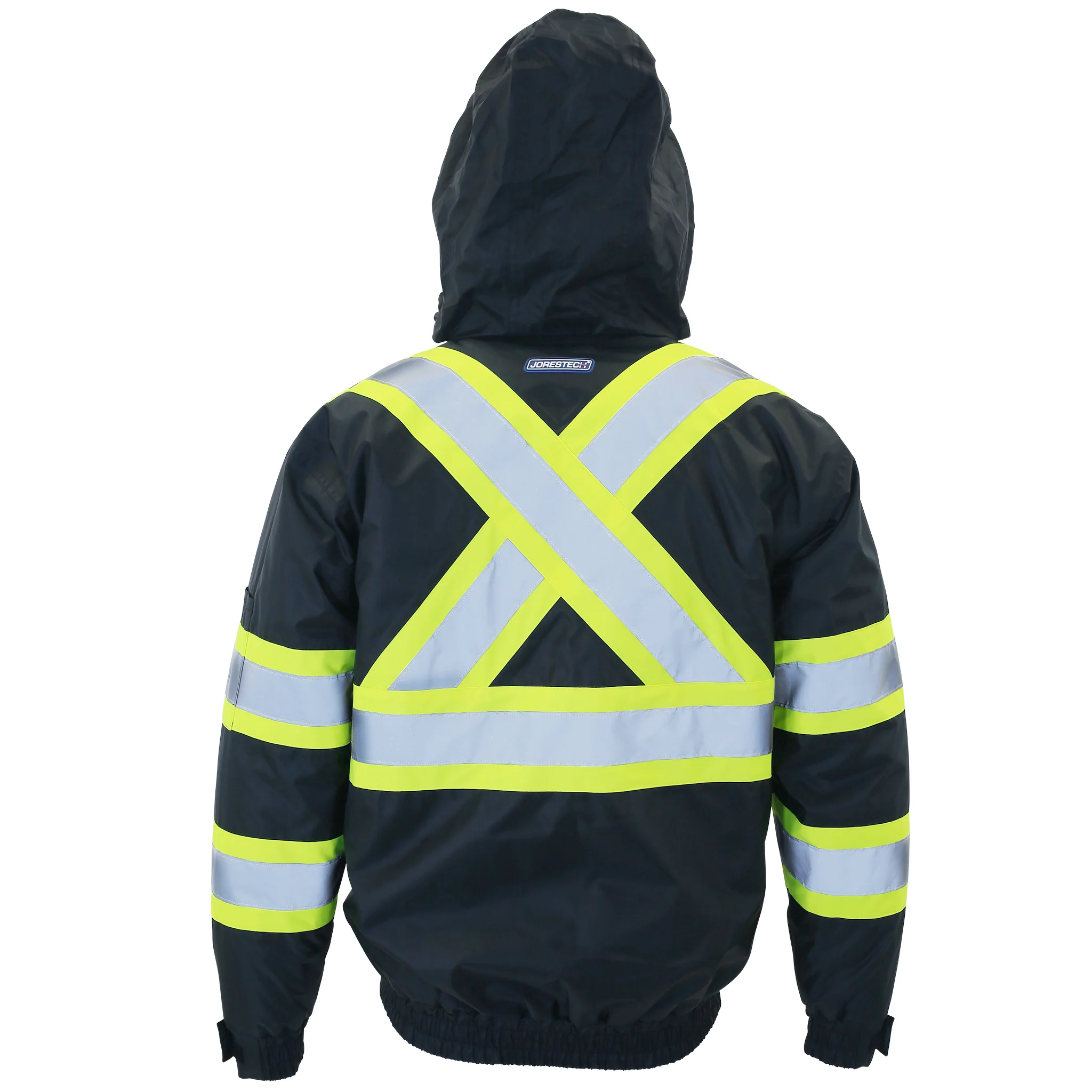 Hi-Vis X-Back Two-Tone Safety Bomber Jacket with Reflective Stripes - Image 21