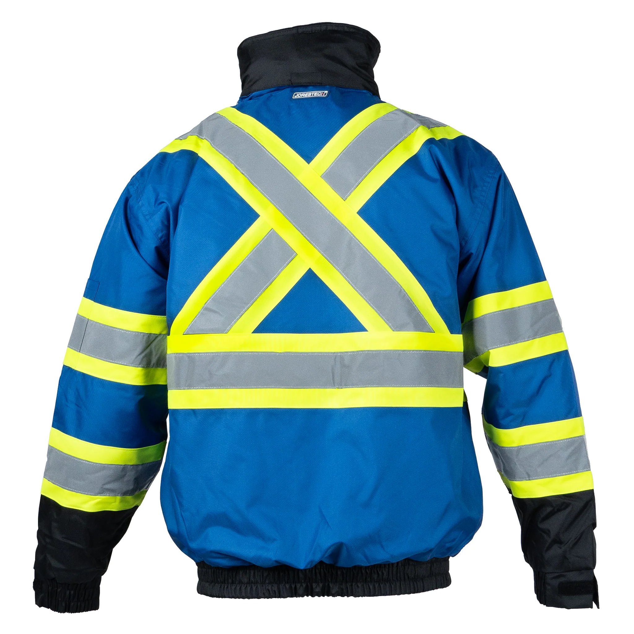 Hi-Vis X-Back Two-Tone Safety Bomber Jacket with Reflective Stripes - Image 35