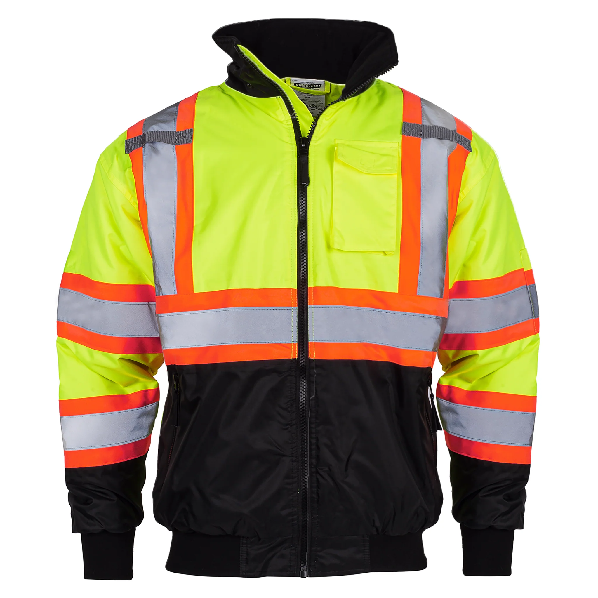 Hi-Vis X-Back Two-Tone Safety Bomber Jacket with Reflective Stripes - Image 9