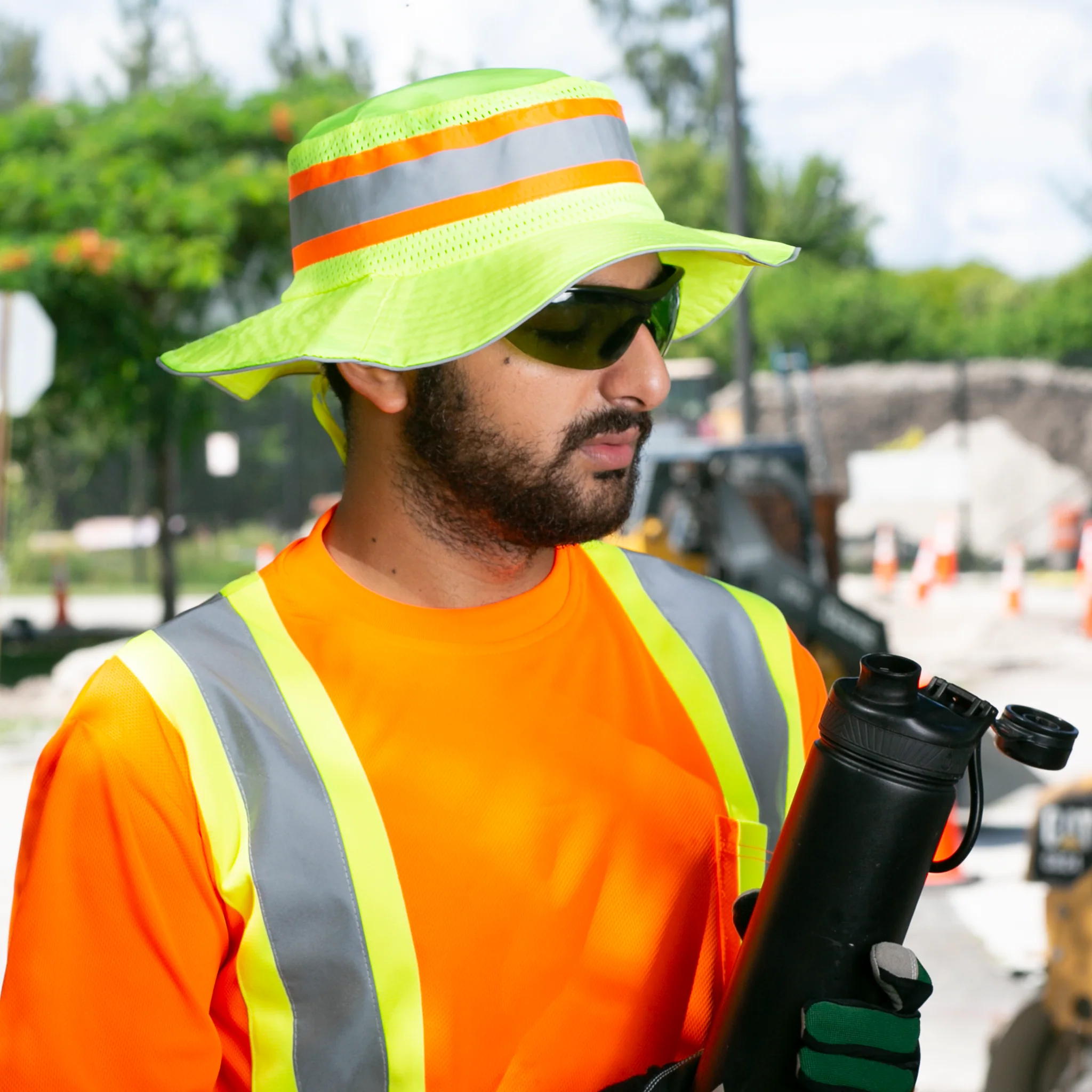 Hi-Vis Two-Tone Safety Boonie with Reflective Stripe - Image 3