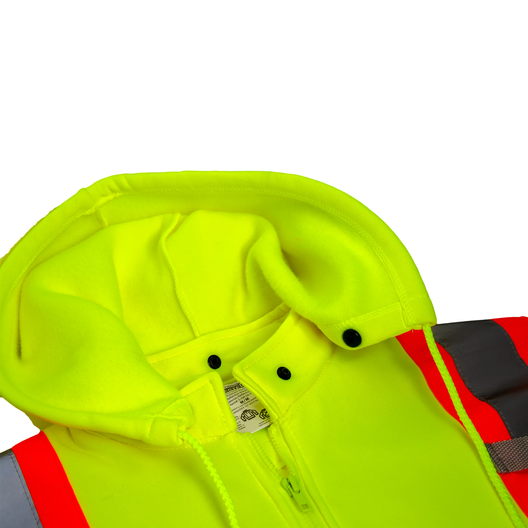 Hi-Vis X-Back Two Tone Safety Hooded Sweatshirt with Reflective Stripes - Image 7