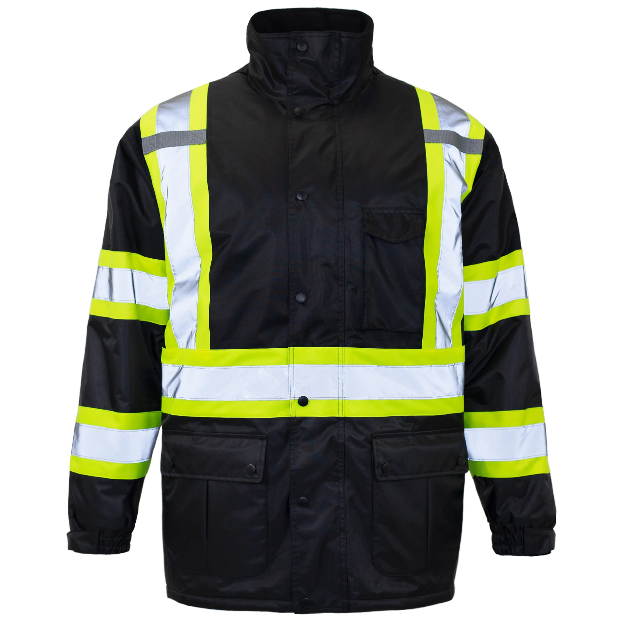Hi-Vis Two-Tone Safety Jacket with Reflective Stripes - Image 9