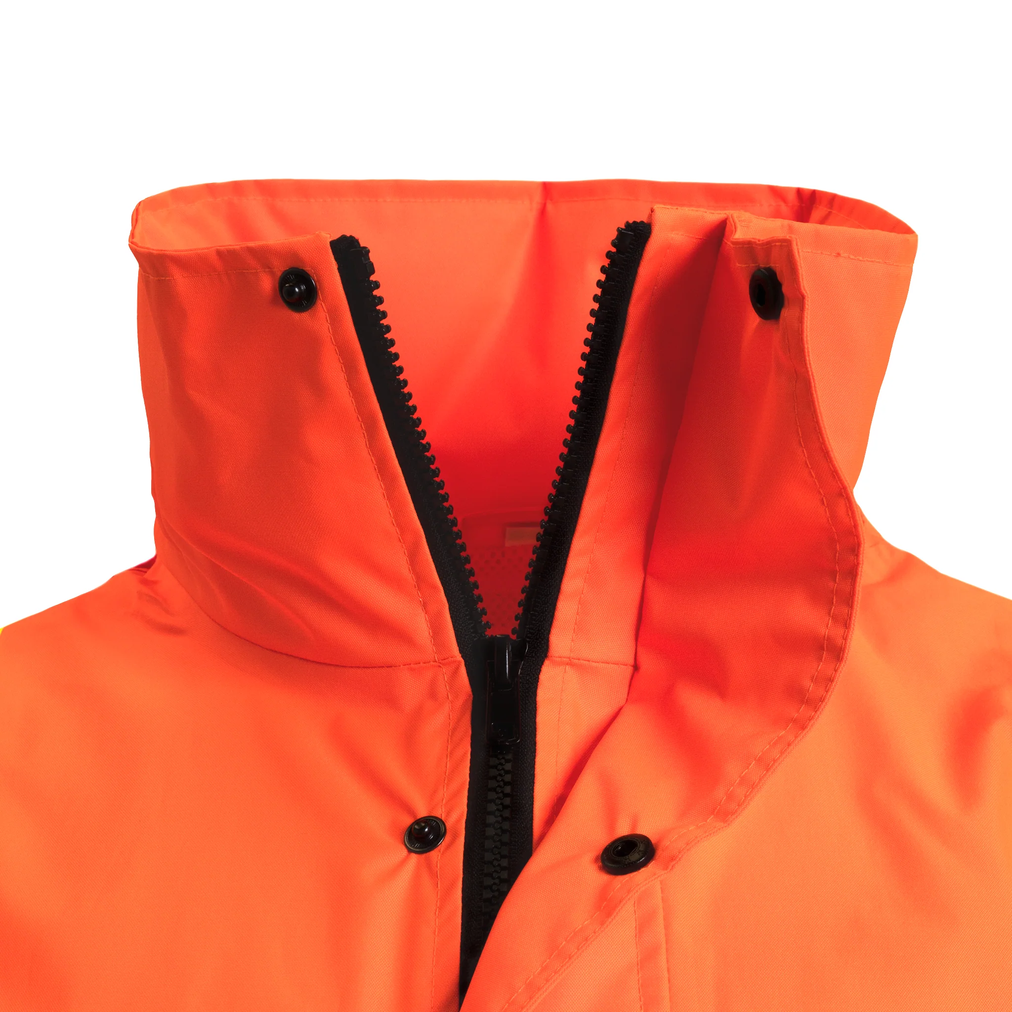 Hi Vis Two Tone Safety Rain Jacket With X Reflective Stripes - Image 8