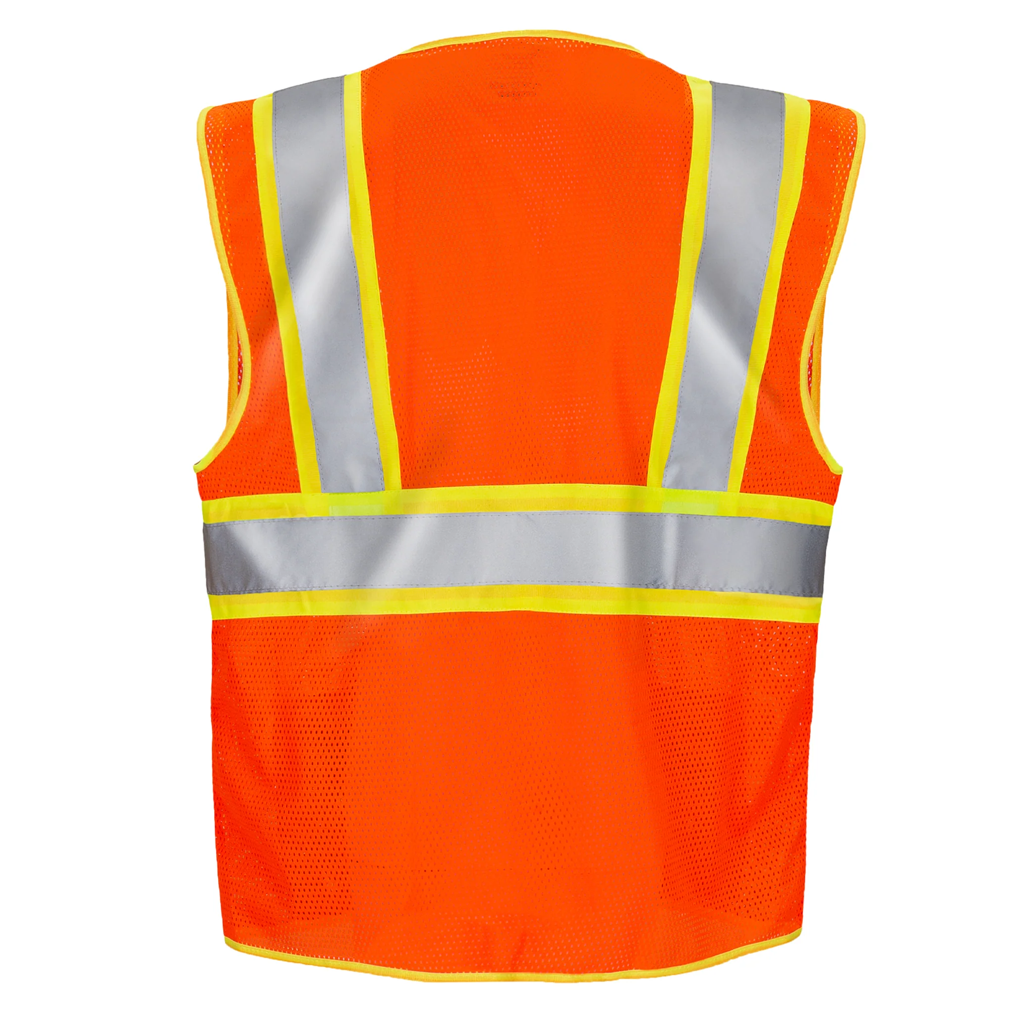 Hi-Vis Two Toned Mesh Safety Vest with 2” Reflective Strips and Pockets - Image 11
