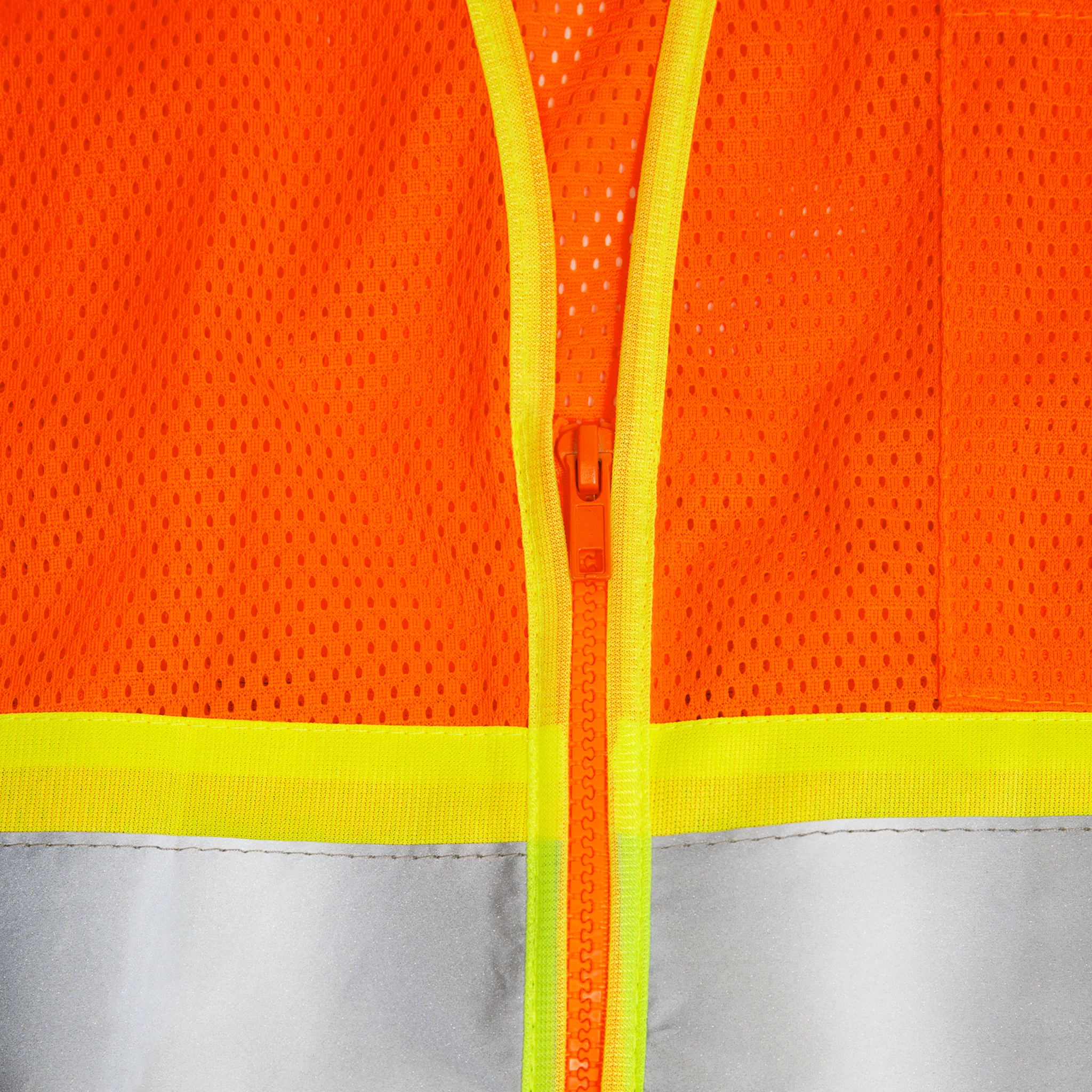 Hi-Vis Two Toned Mesh Safety Vest with 2” Reflective Strips and Pockets - Image 14