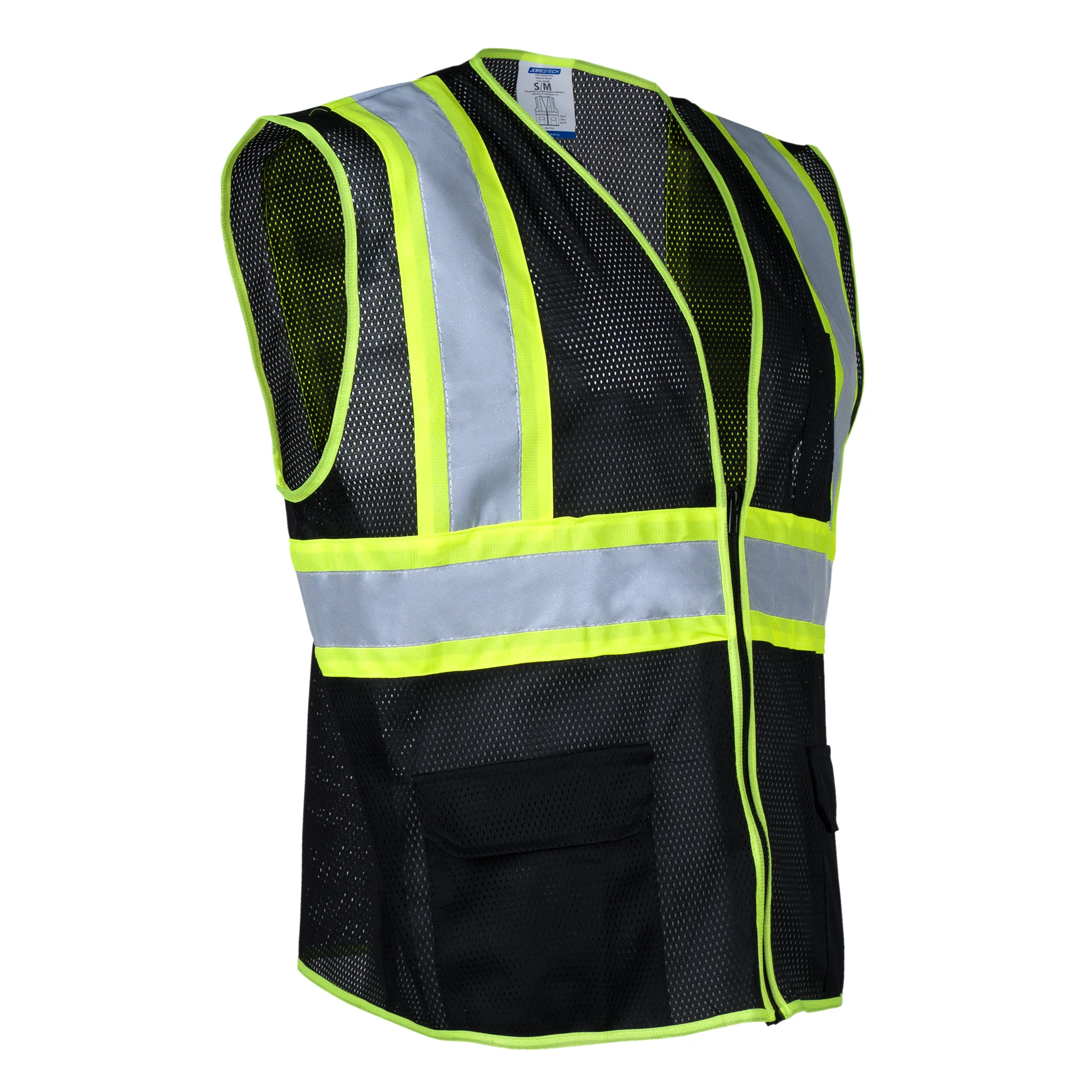 Hi-Vis Two Toned Mesh Safety Vest with 2” Reflective Strips and Pockets - Image 18