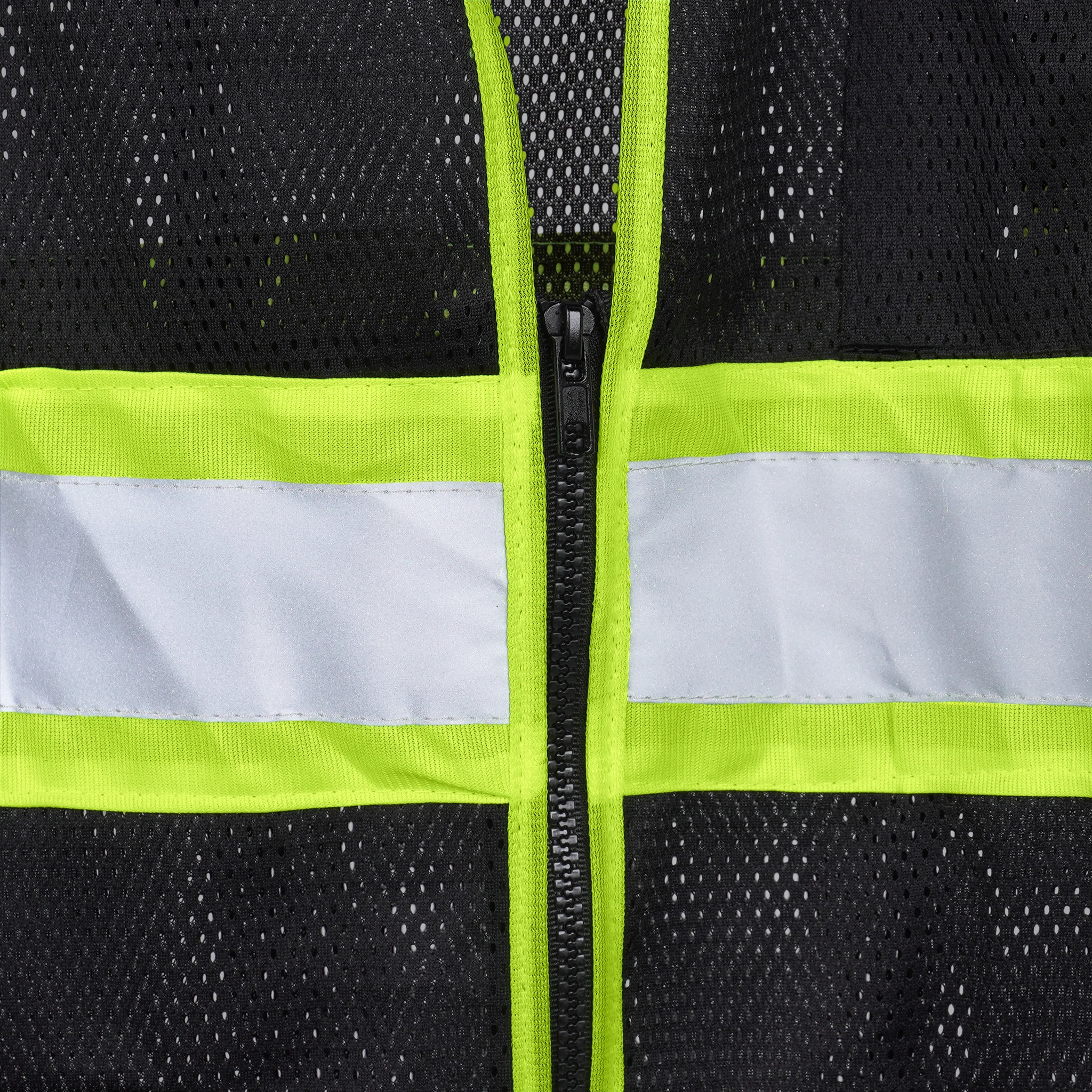 Hi-Vis Two Toned Mesh Safety Vest with 2” Reflective Strips and Pockets - Image 22