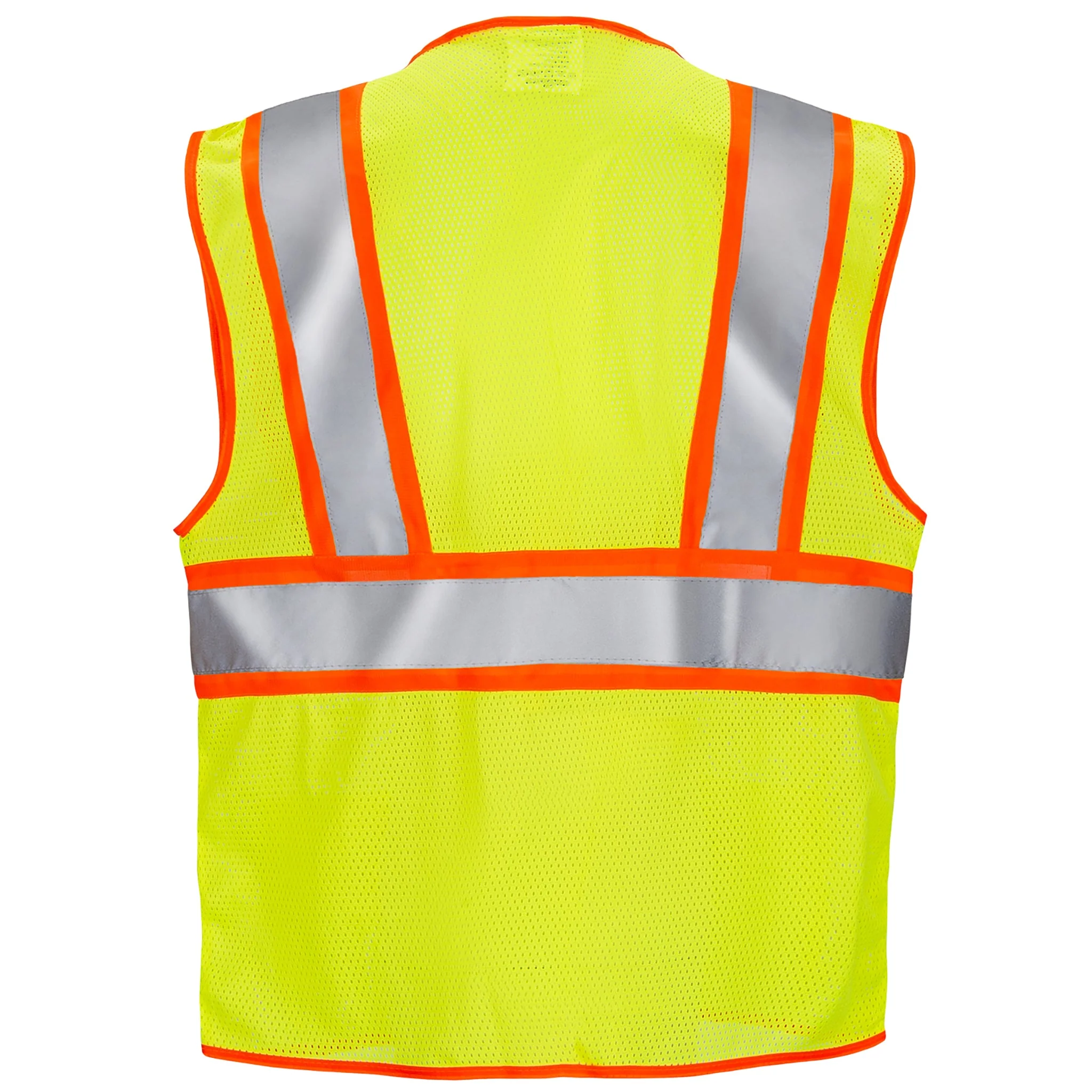 Hi-Vis Two Toned Mesh Safety Vest with 2” Reflective Strips and Pockets - Image 4