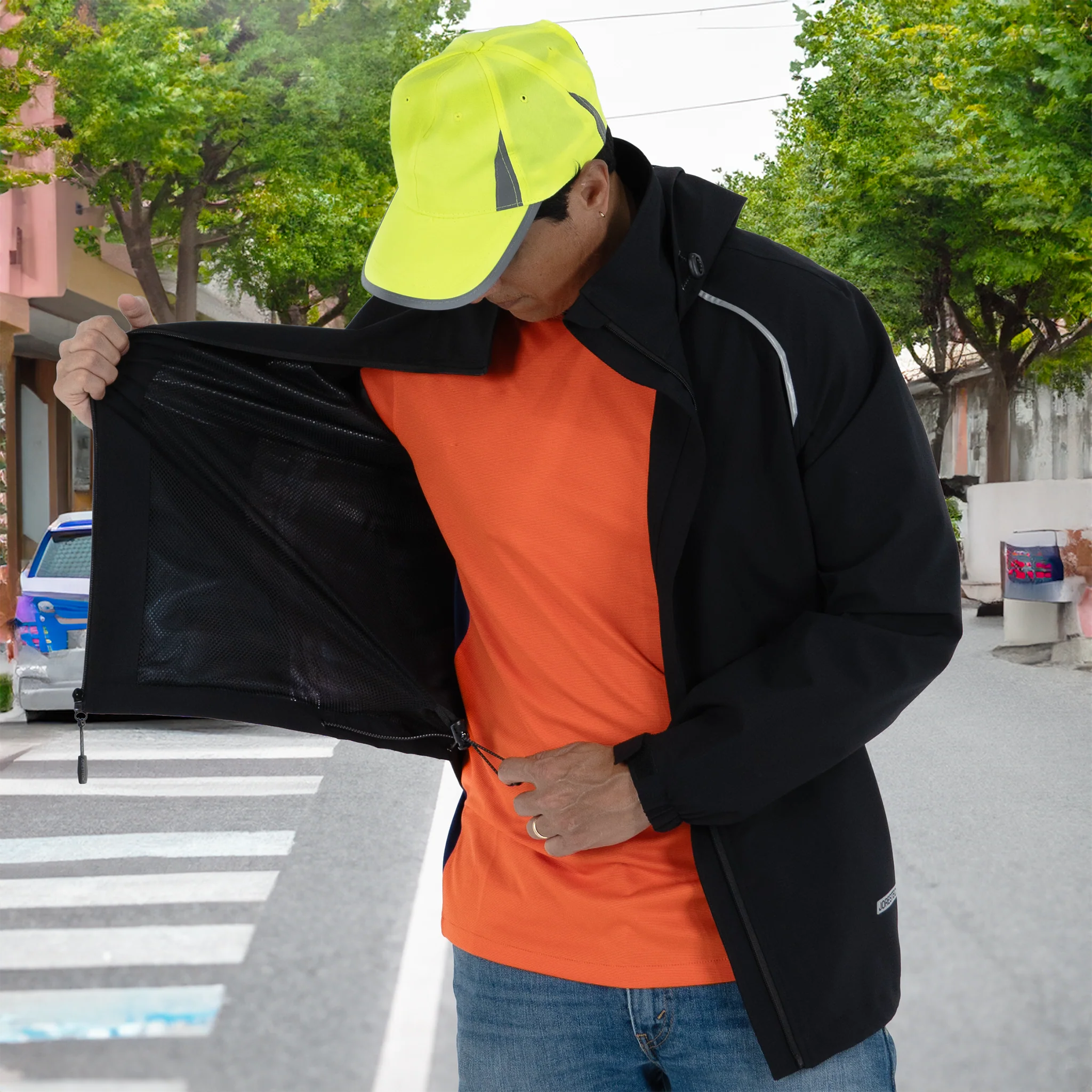 Hi Vis Waterproof Ripstop Jacket with Reflective Heat Transfer Tapes - Image 29