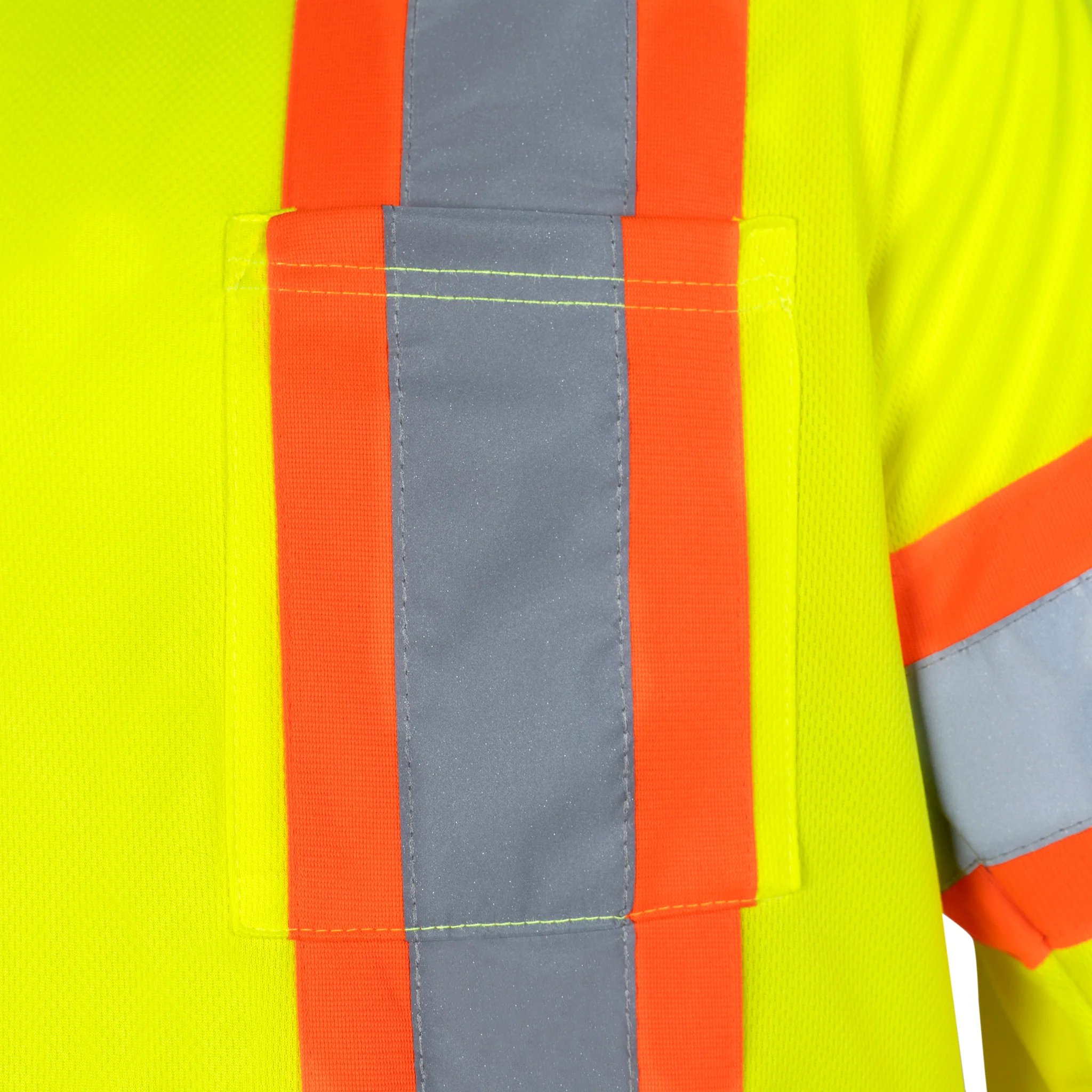 Hi-Vis X-Back Reflective Two-Tone Safety Long Sleeve Polo Shirt - Image 10