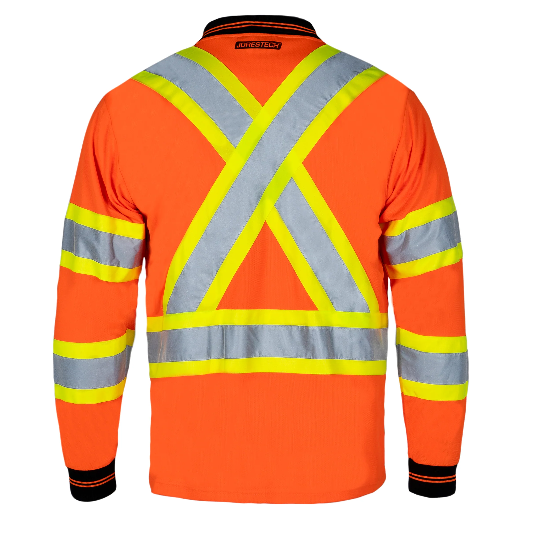 Hi-Vis X-Back Reflective Two-Tone Safety Long Sleeve Polo Shirt - Image 13