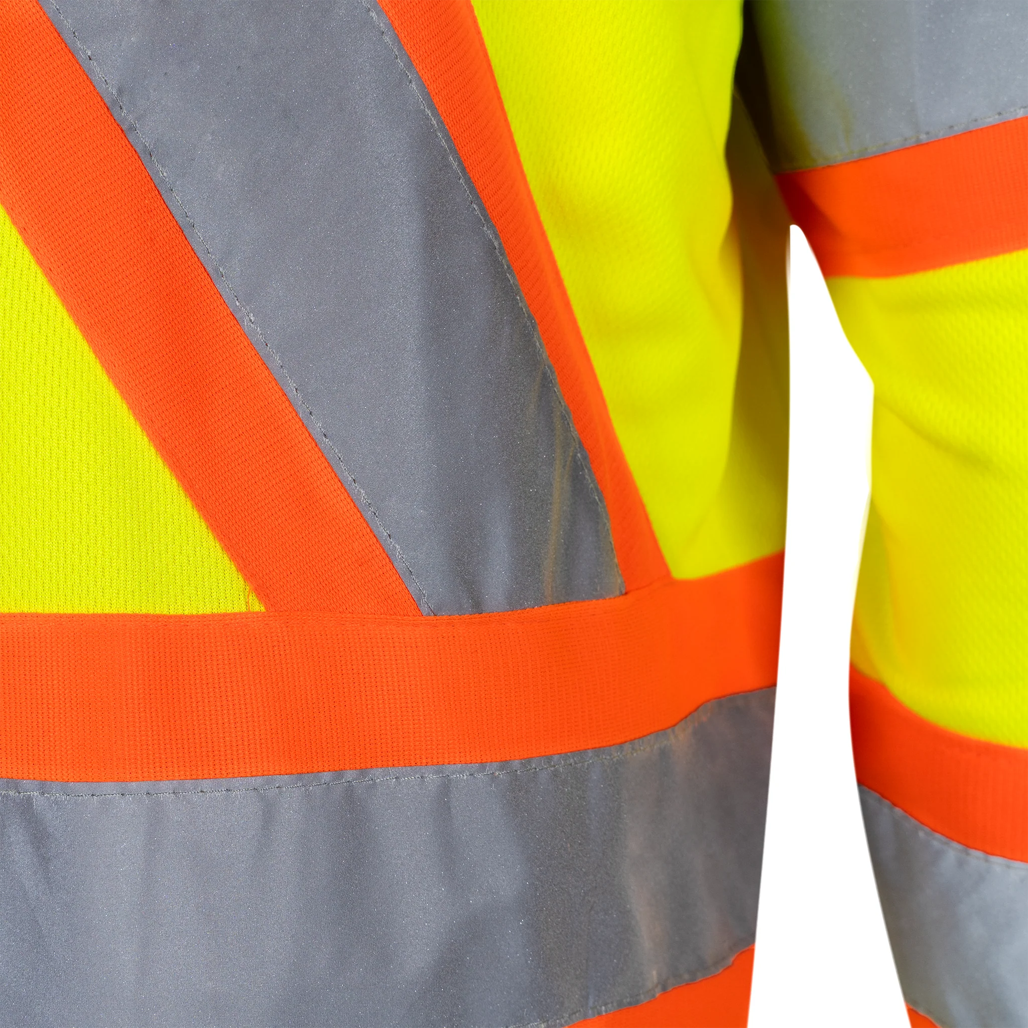 Hi-Vis X-Back Reflective Two-Tone Safety Long Sleeve Polo Shirt - Image 8
