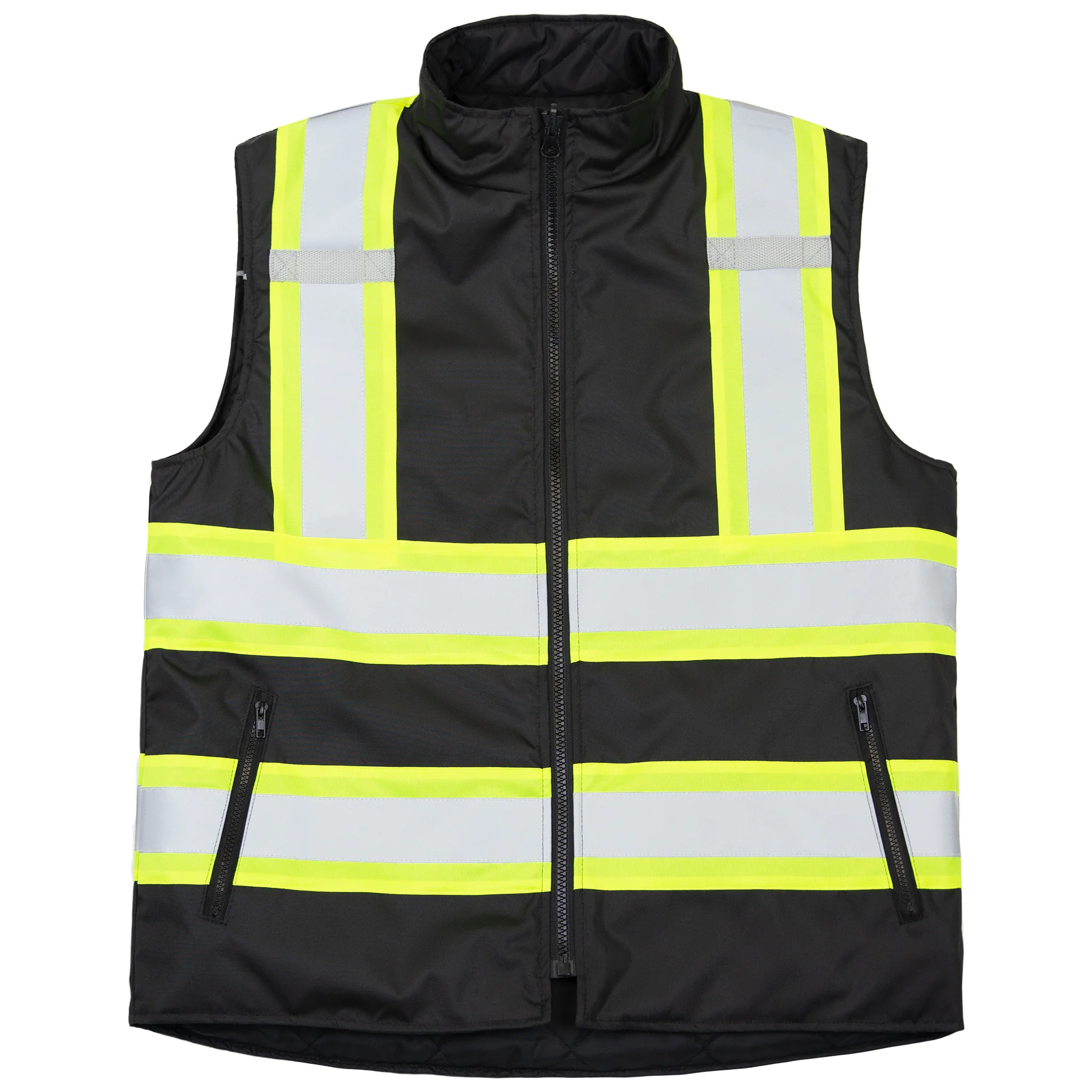 Hi-Vis X-Back Reversible Insulated Safety Vest with Reflective Strips - Image 14