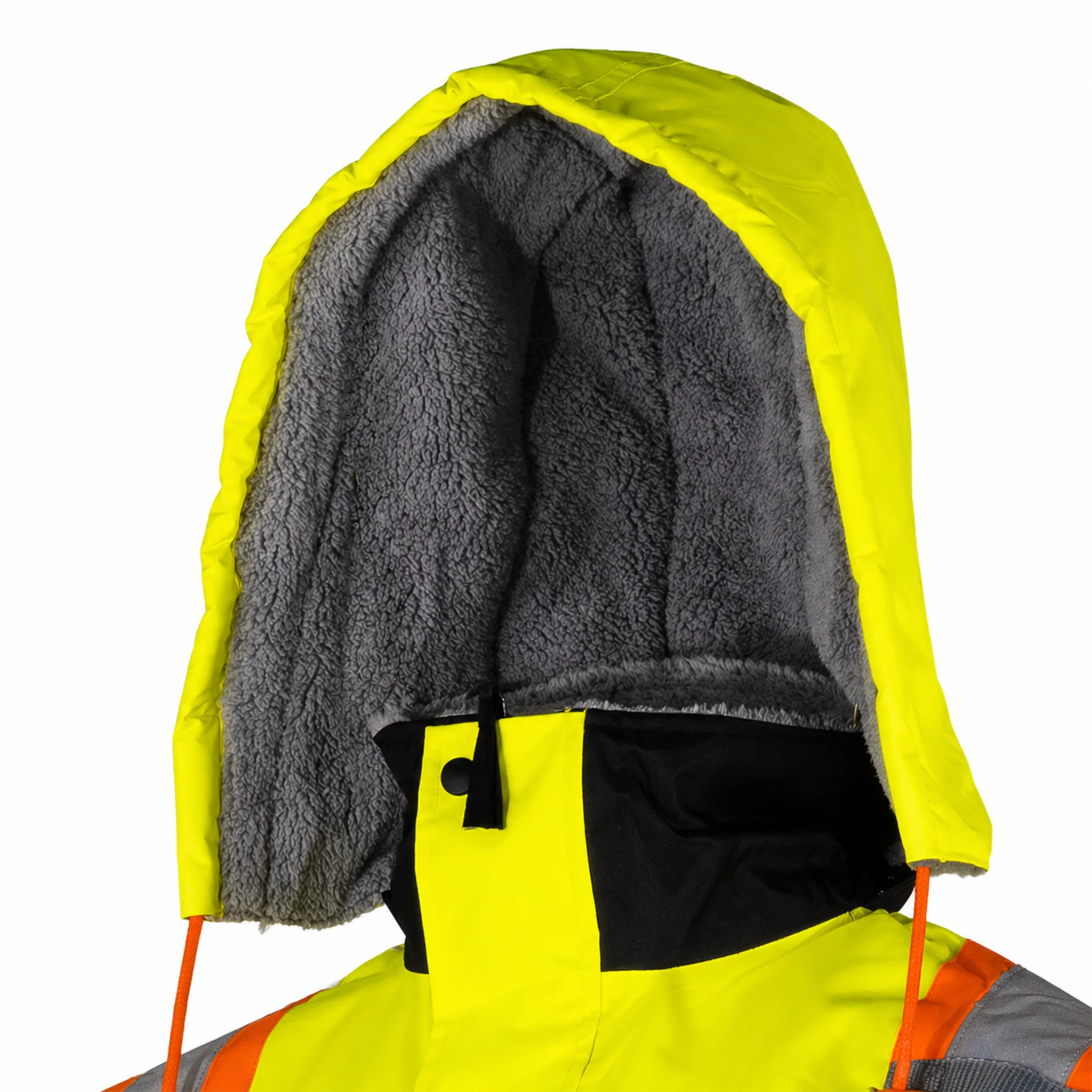 Hi-Vis X-Back Two-Tone Safety Bomber Jacket with Sherpa Faux Fleece - Image 15