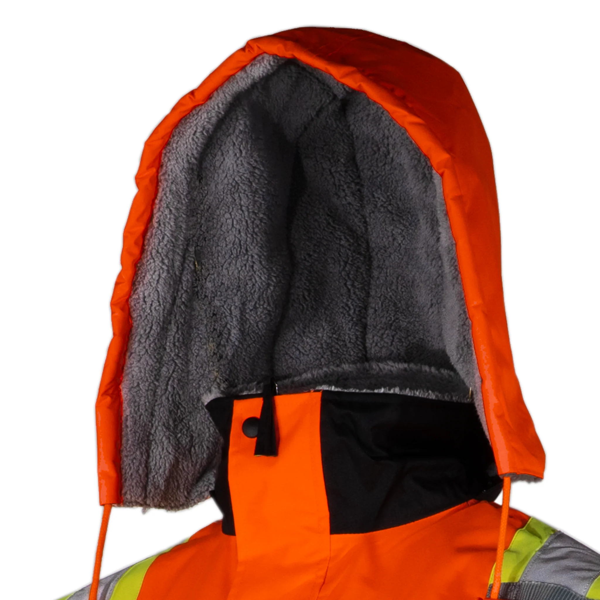 Hi-Vis X-Back Two-Tone Safety Bomber Jacket with Sherpa Faux Fleece - Image 7