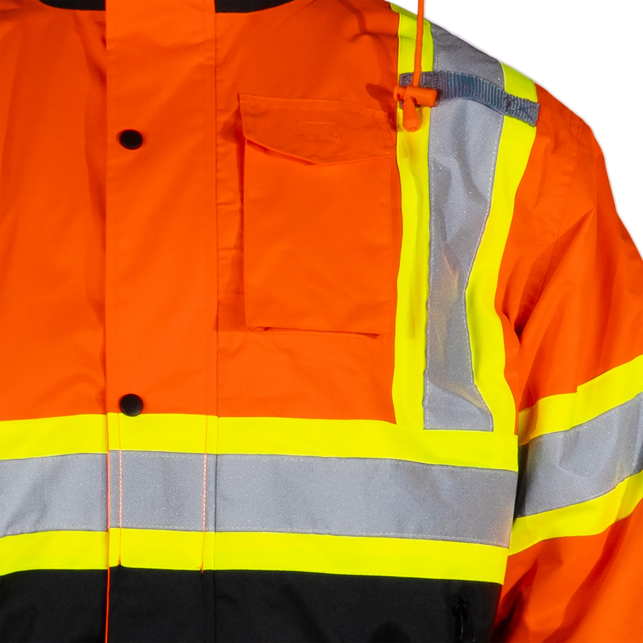 Hi-Vis X-Back Two-Tone Safety Bomber Jacket with Sherpa Faux Fleece - Image 9