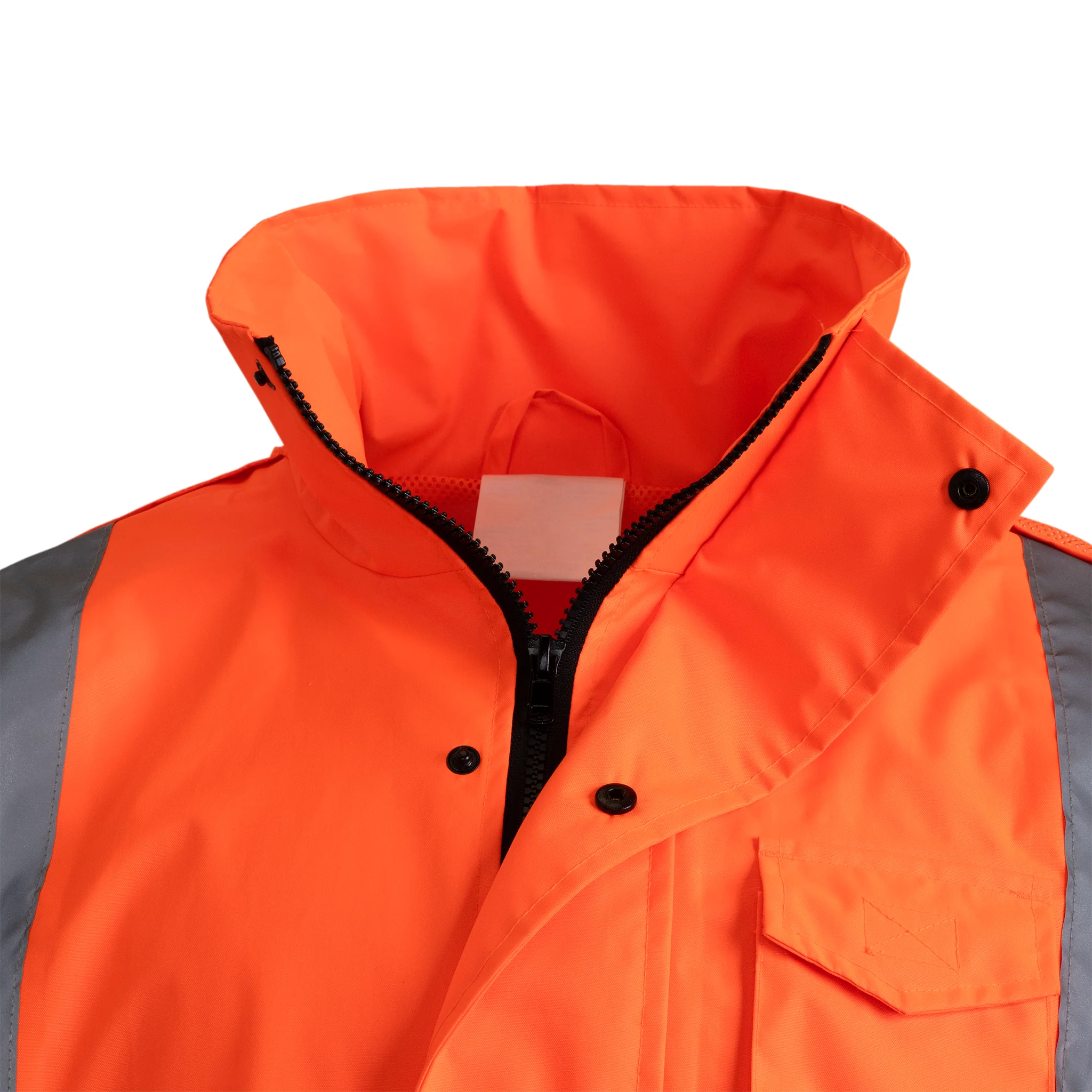 Hi-Vis Yellow/Black Rain Jacket with 2" Reflective Strips - Image 20