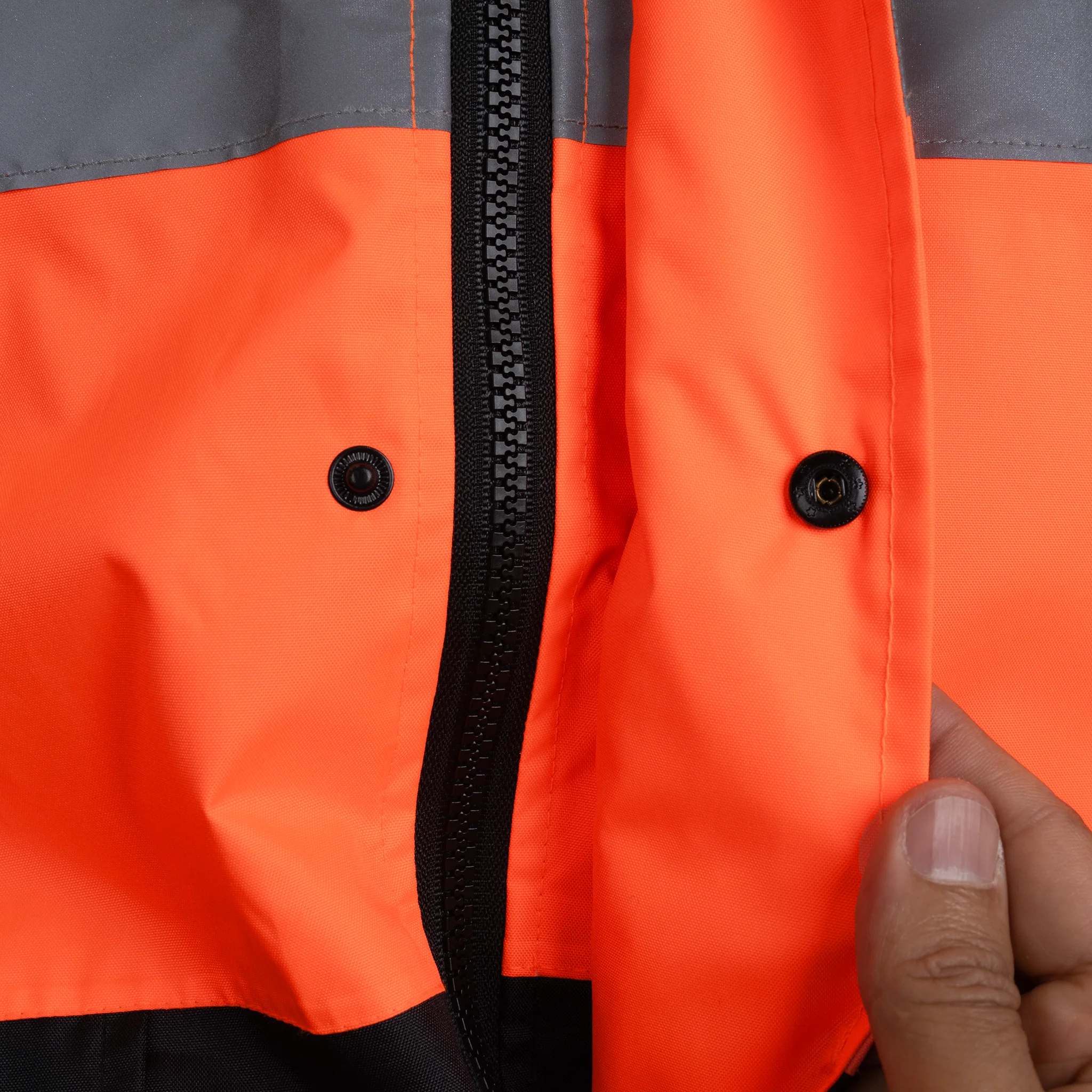 Hi-Vis Yellow/Black Rain Jacket with 2" Reflective Strips - Image 24