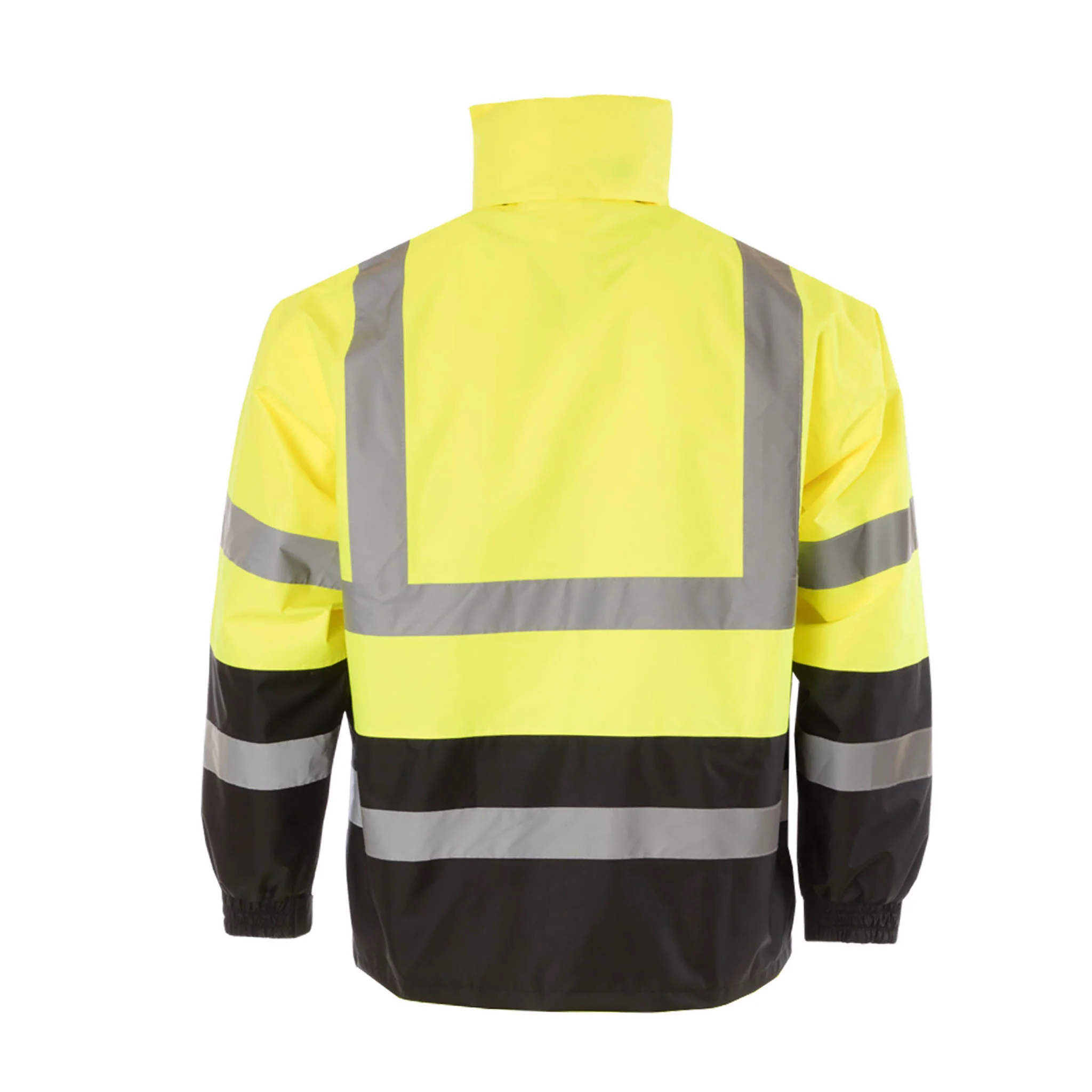 Hi-Vis Yellow/Black Rain Jacket with 2" Reflective Strips - Image 7