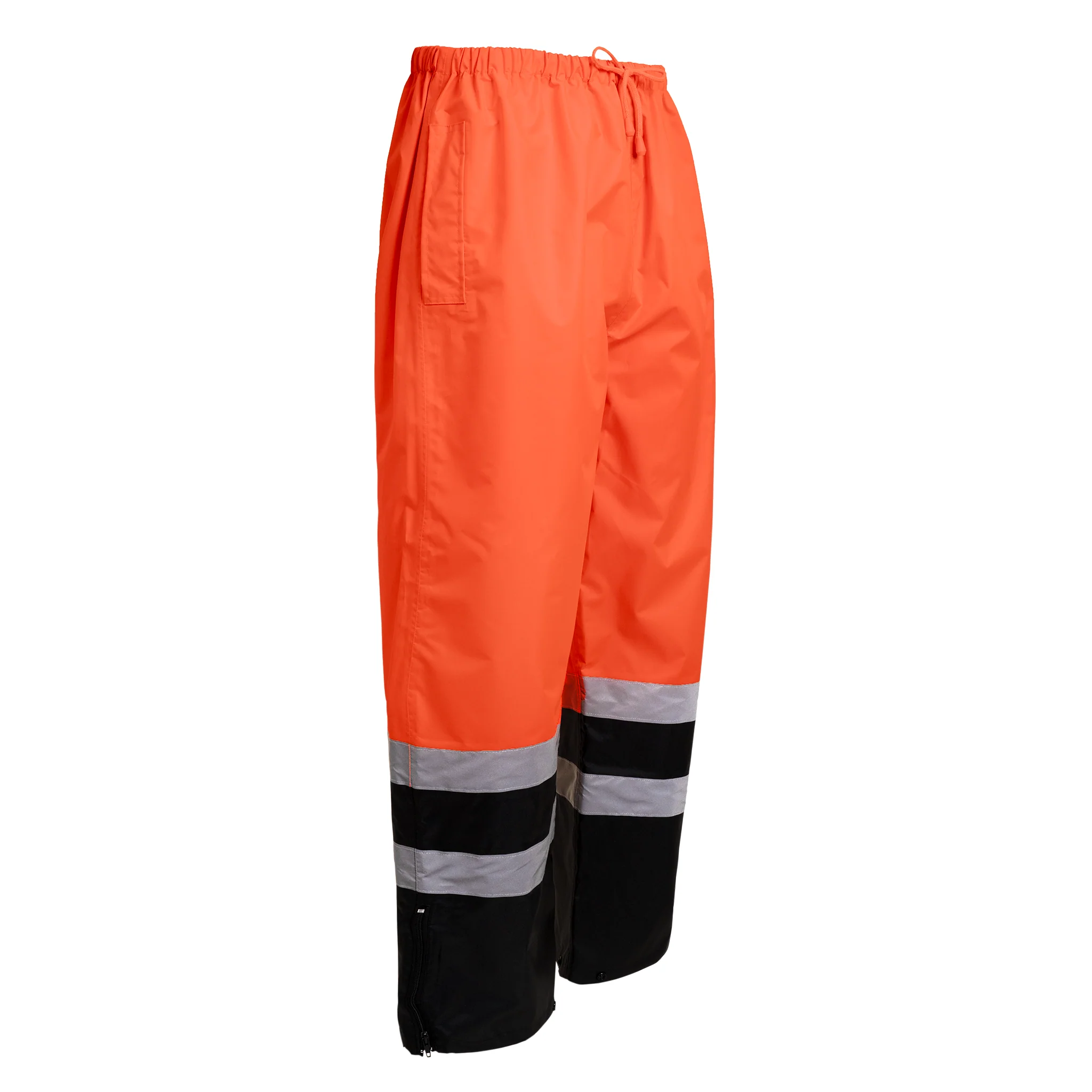 Hi-Vis Yellow/Black Rain Pants with Reflective Strips - Image 13