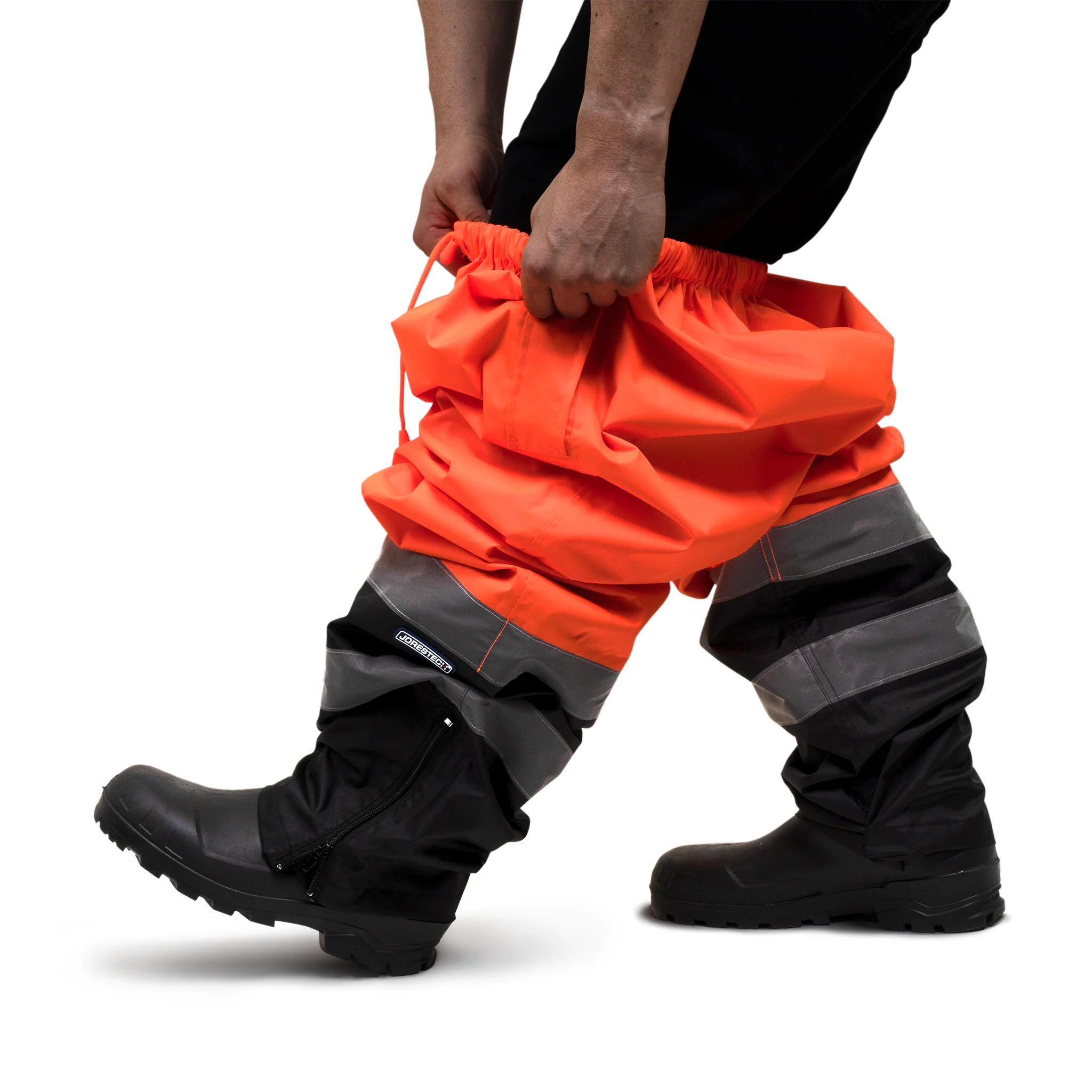 Hi-Vis Yellow/Black Rain Pants with Reflective Strips - Image 18