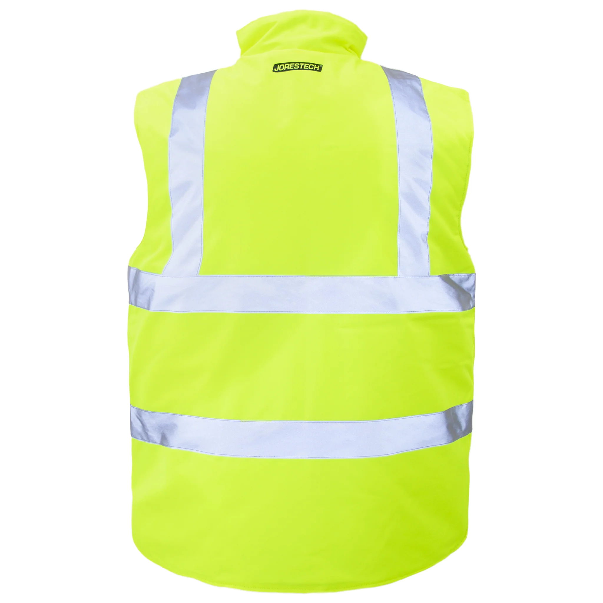 Hi-Vis Yellow/Black Reversible Insulated Safety Vest with Reflective Strips - Image 4