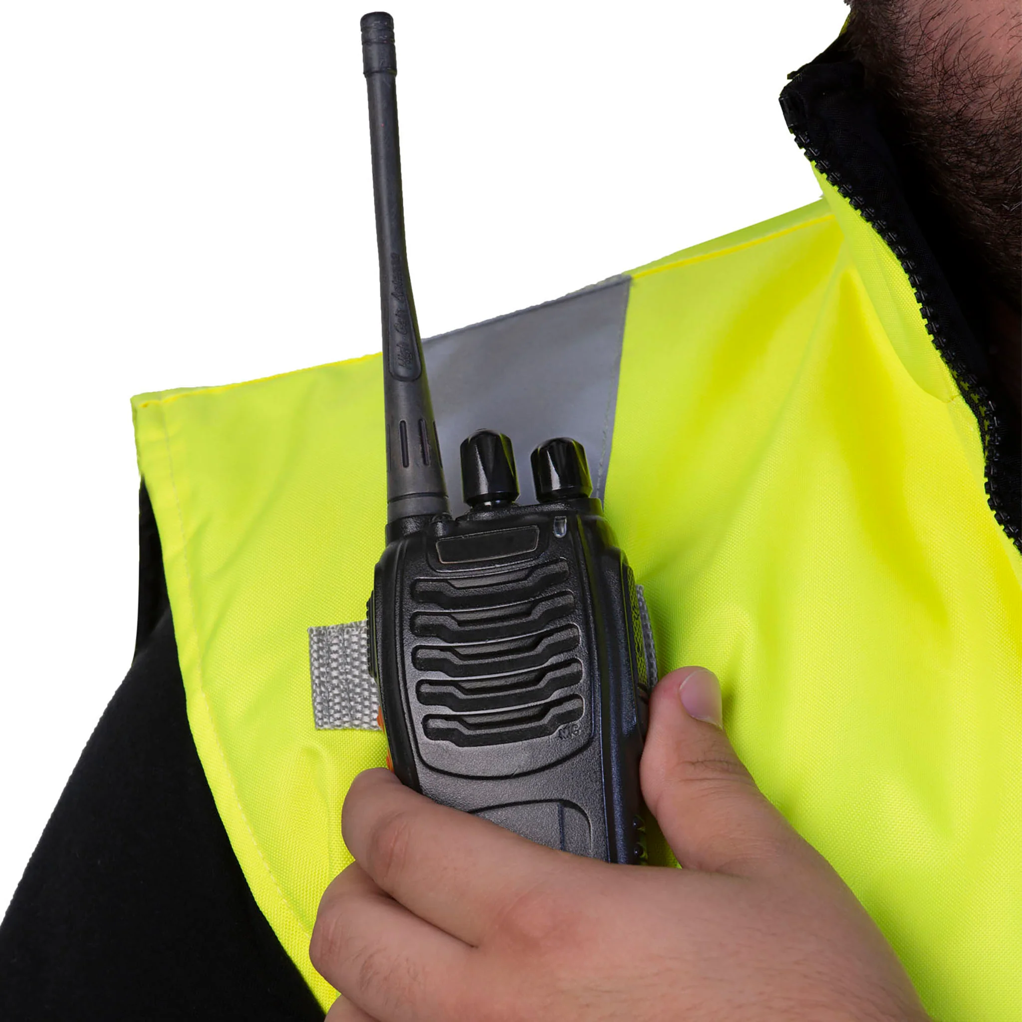 Hi-Vis Yellow/Black Reversible Insulated Safety Vest with Reflective Strips - Image 8