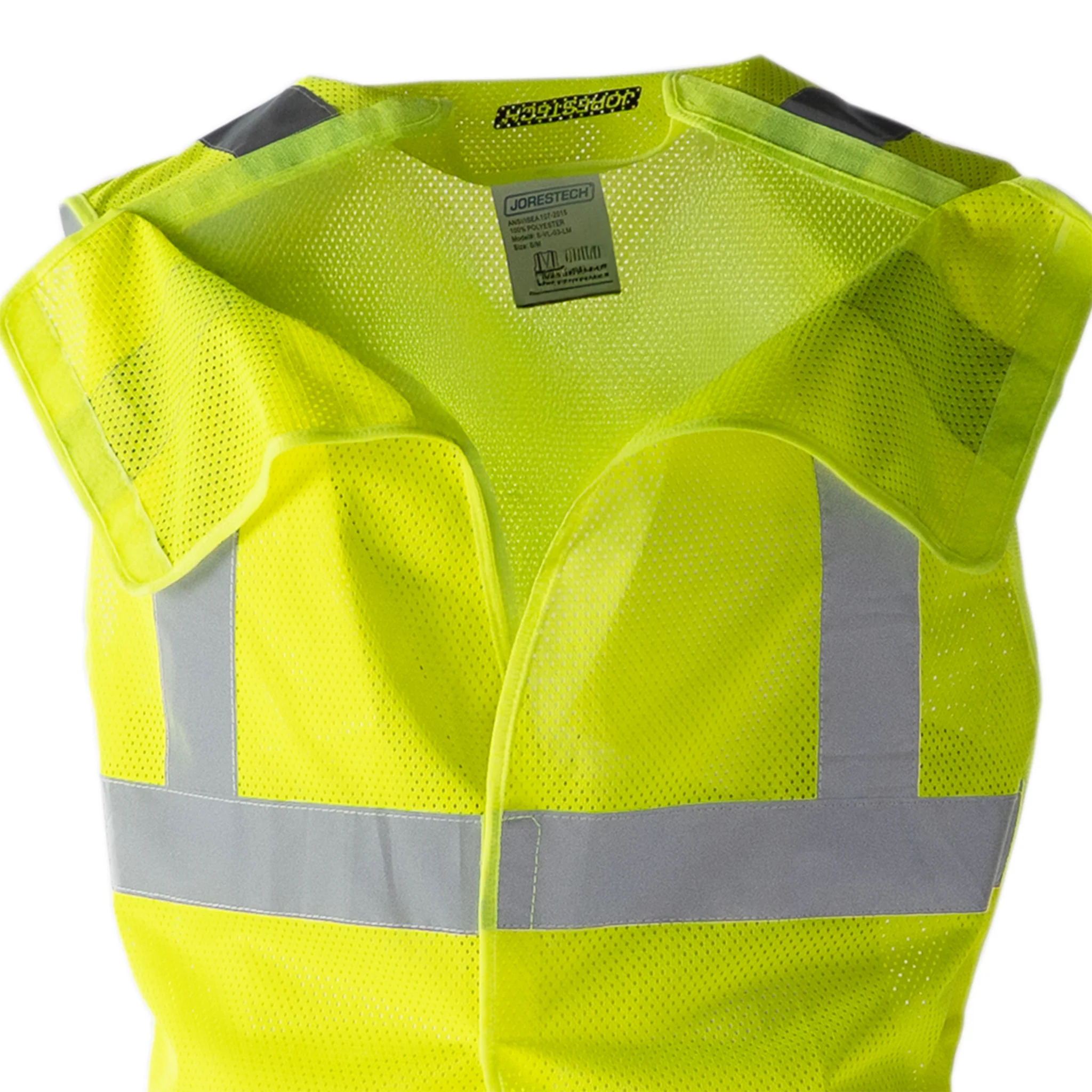 Hi-Vis Yellow Mesh Tearaway Safety Vest with 2” Reflective Strips and Pocket - Image 11