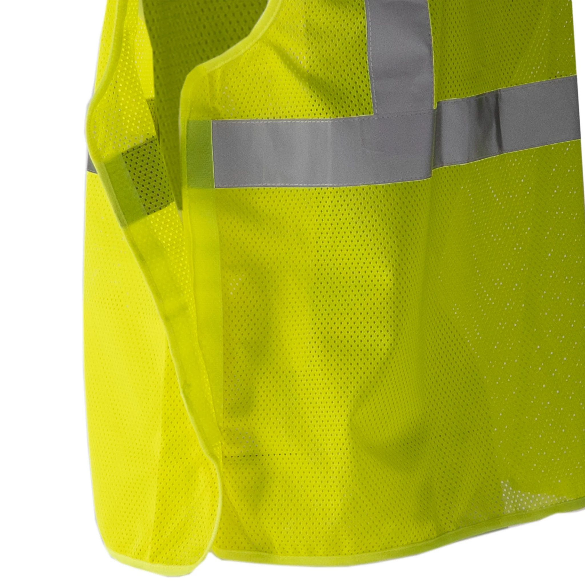Hi-Vis Yellow Mesh Tearaway Safety Vest with 2” Reflective Strips and Pocket - Image 12
