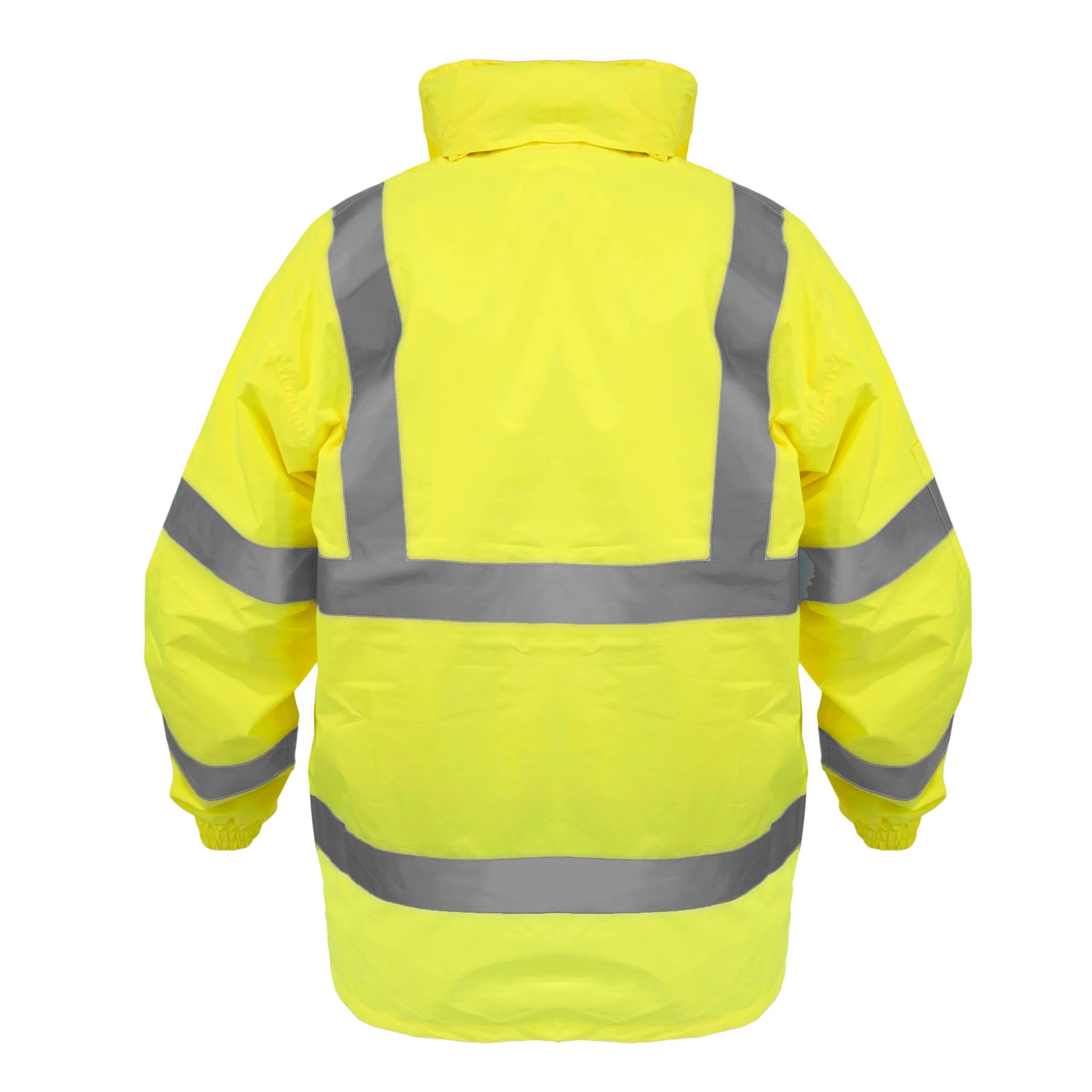 Hi-Vis Yellow Rain Jacket with 2" Reflective Strips - Image 8