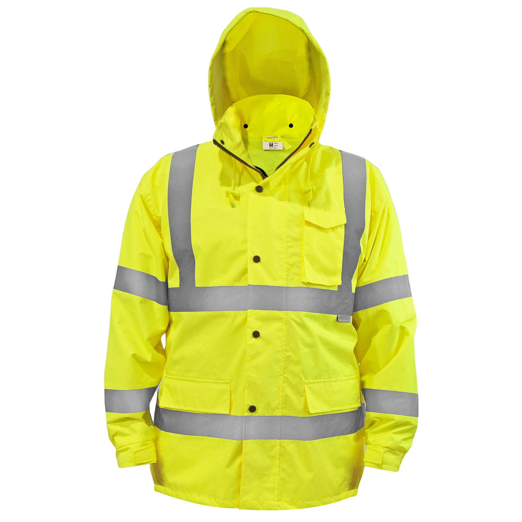 Hi-Vis Yellow Rain Set - Pants & Jacket with 2" Reflective Strips - Image 4