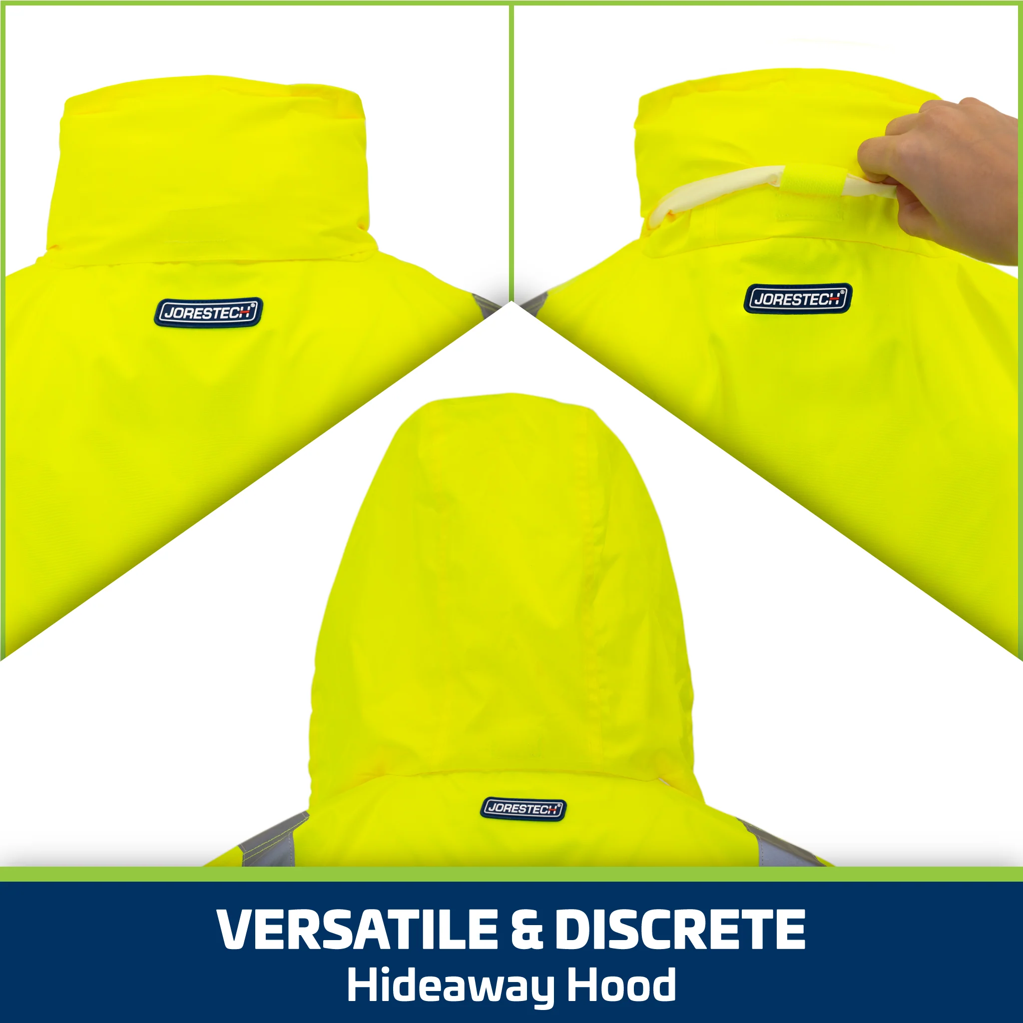 Hi-Vis Yellow Raincoat with 2" Reflective Strips - Image 5