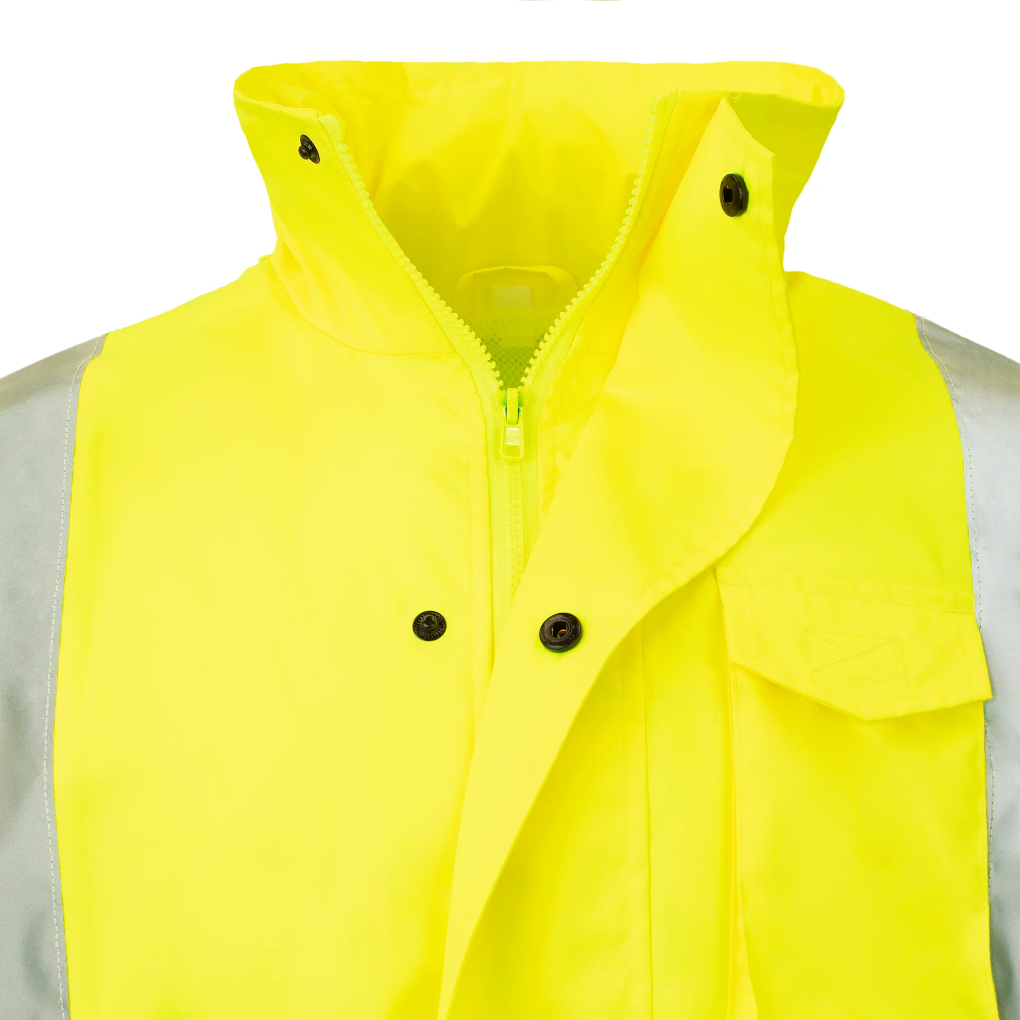 Hi-Vis Yellow Raincoat with 2" Reflective Strips - Image 7