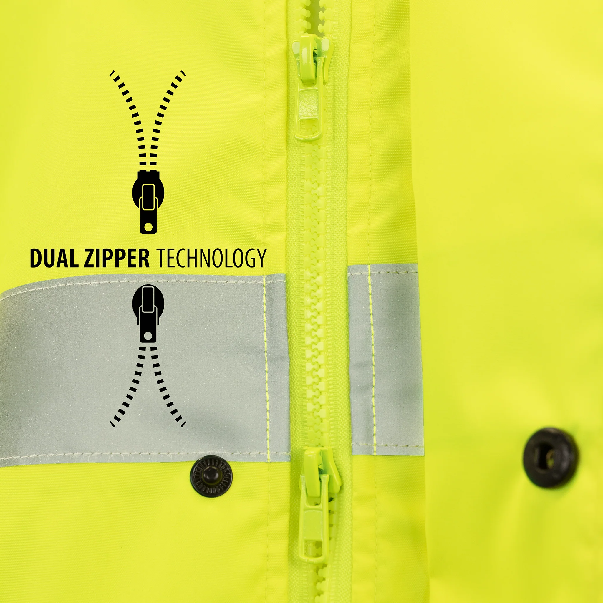 Hi-Vis Yellow Raincoat with 2" Reflective Strips - Image 8