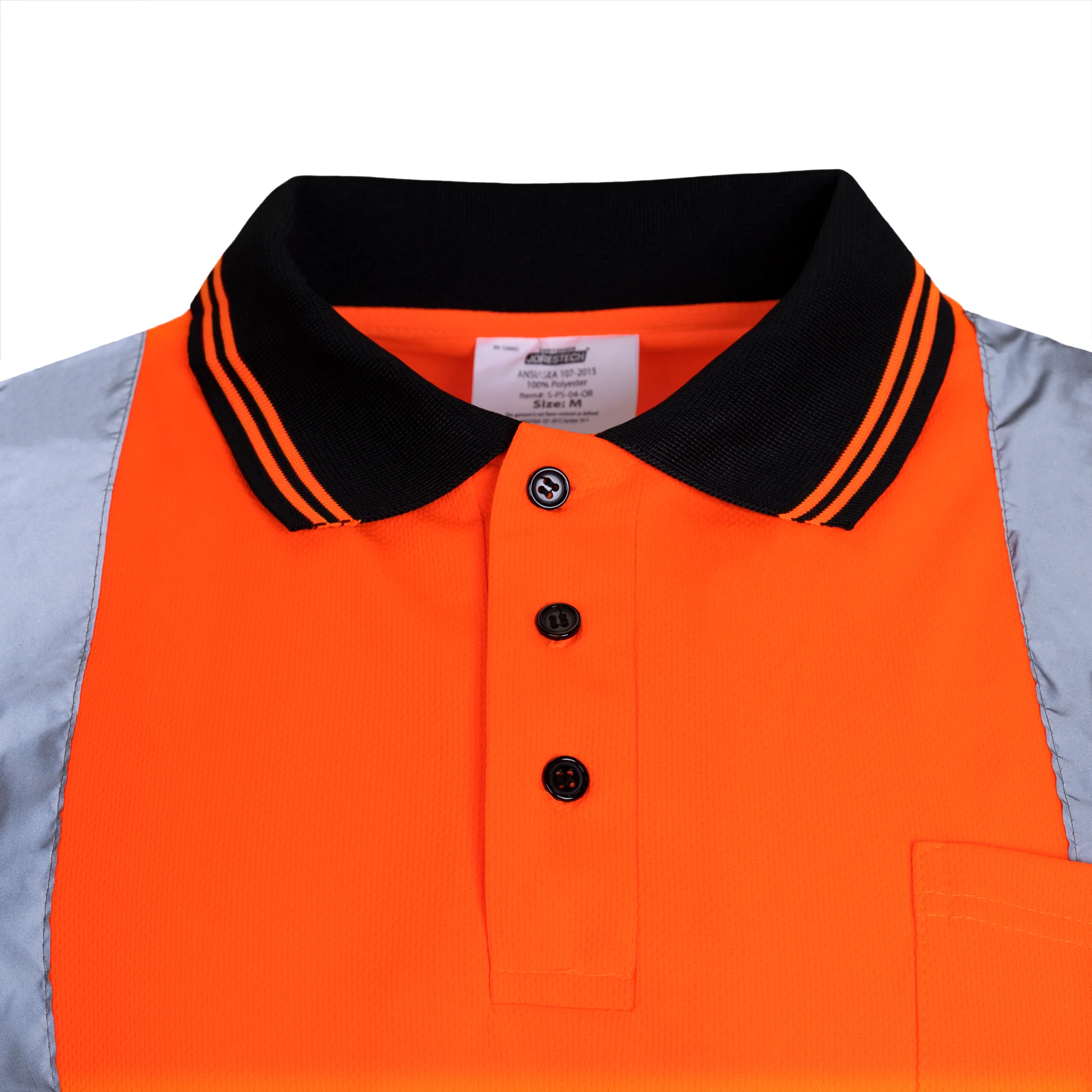 High Vis Reflective Safety Long Sleeve Polo Shirt - Image 12