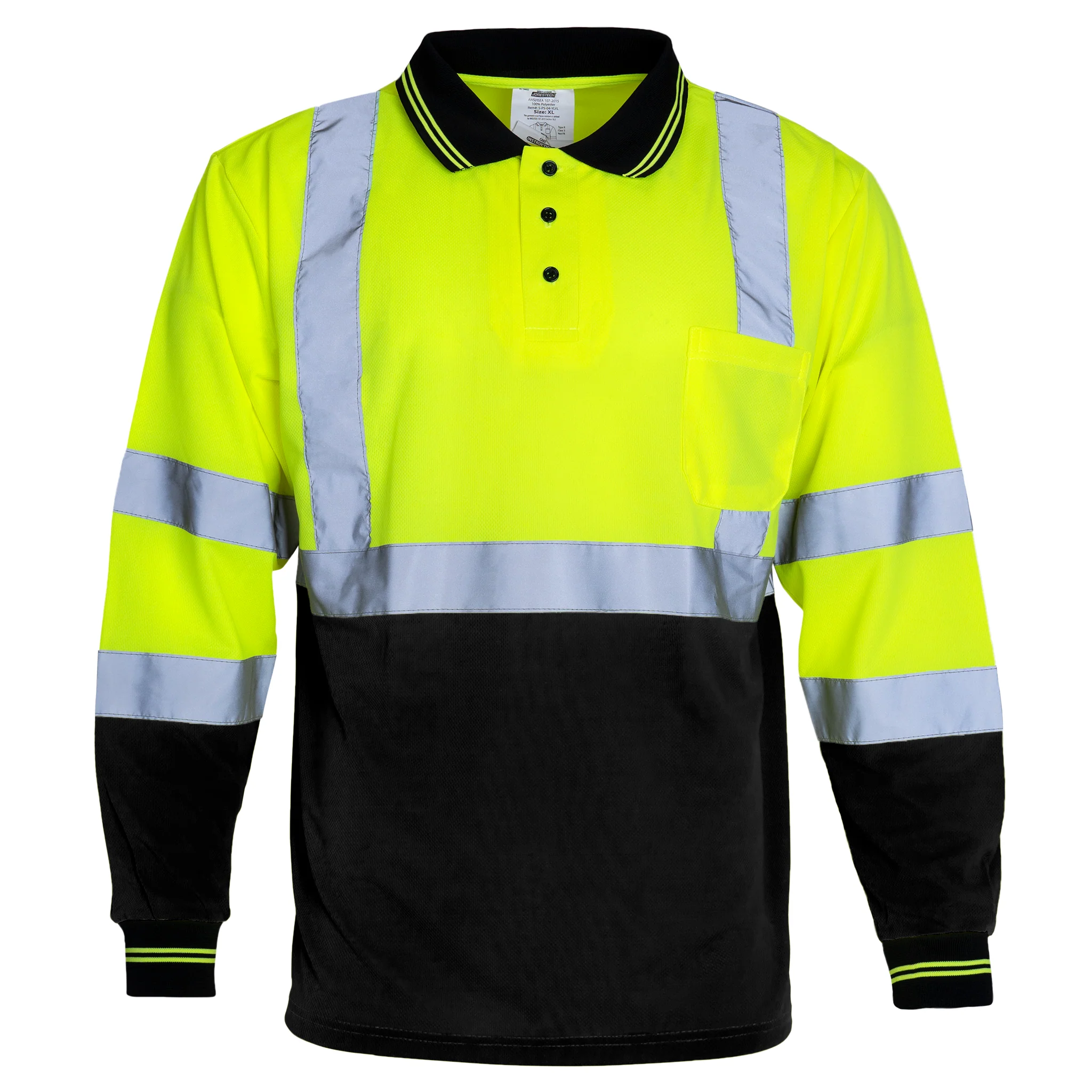 High Vis Reflective Safety Long Sleeve Polo Shirt - Image 21