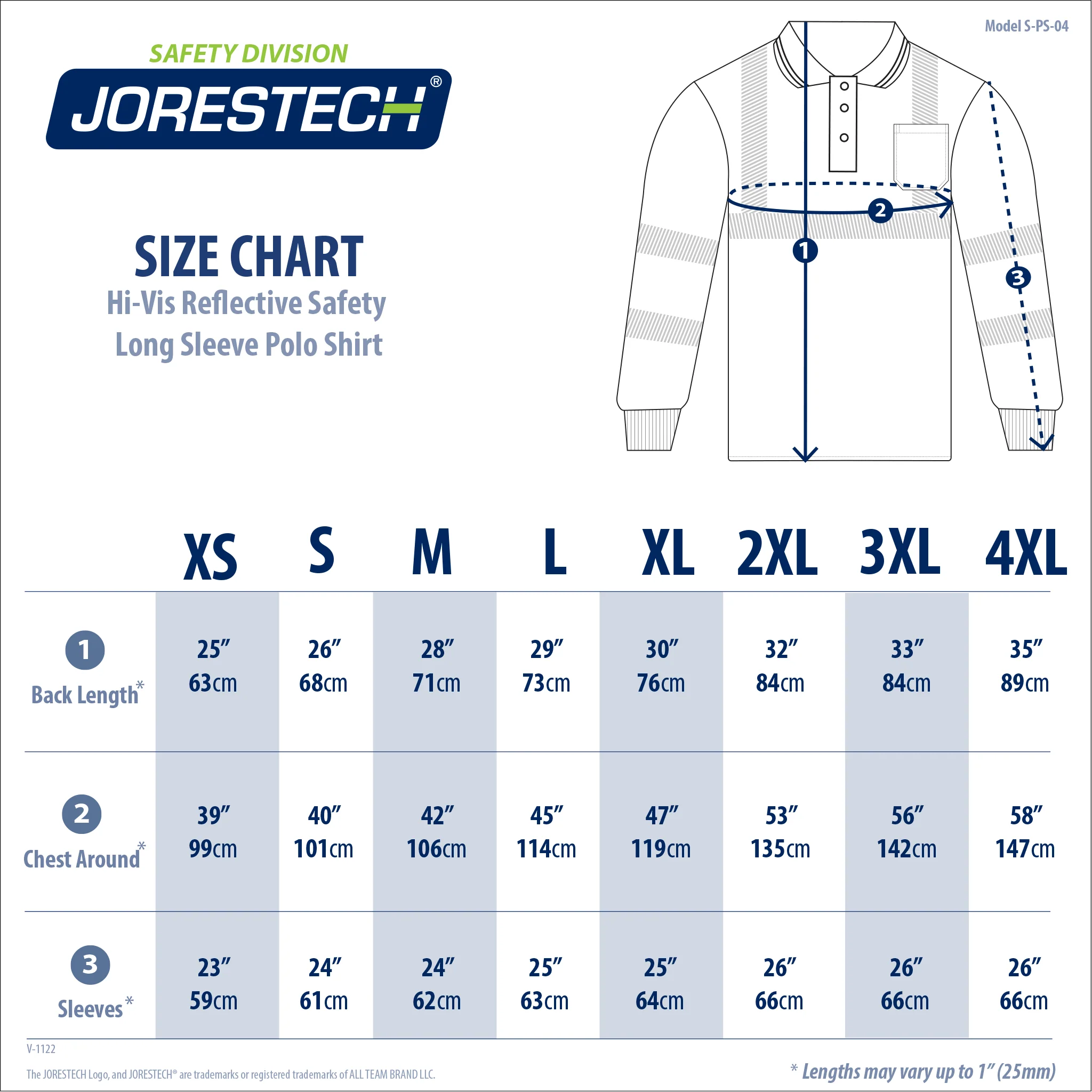 High Vis Reflective Safety Long Sleeve Polo Shirt - Image 3