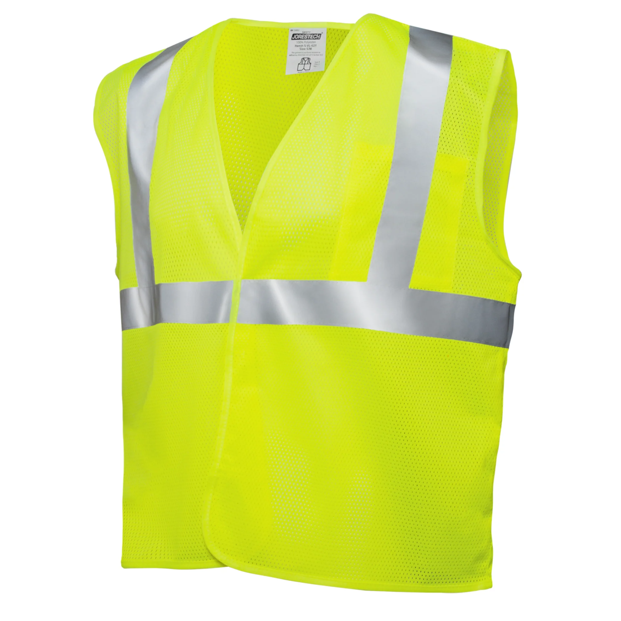 Printed Hi-Vis Mesh Safety Vest with 2” Reflective Strips and Pocket - Lime - Image 3