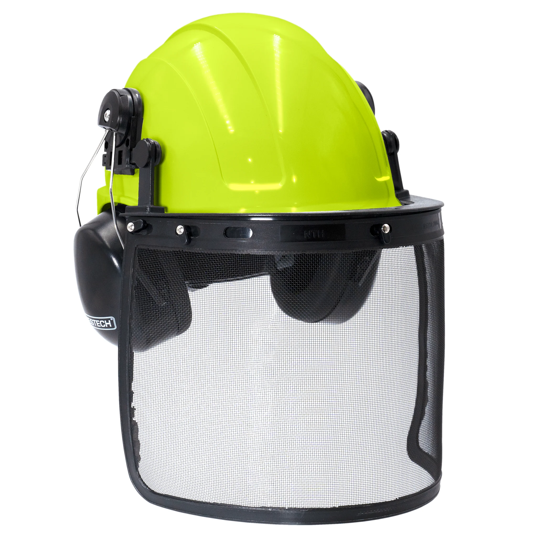 Safety Cap-Style Helmet System with Iron Mesh Face Shield and Earmuffs Black - Image 13
