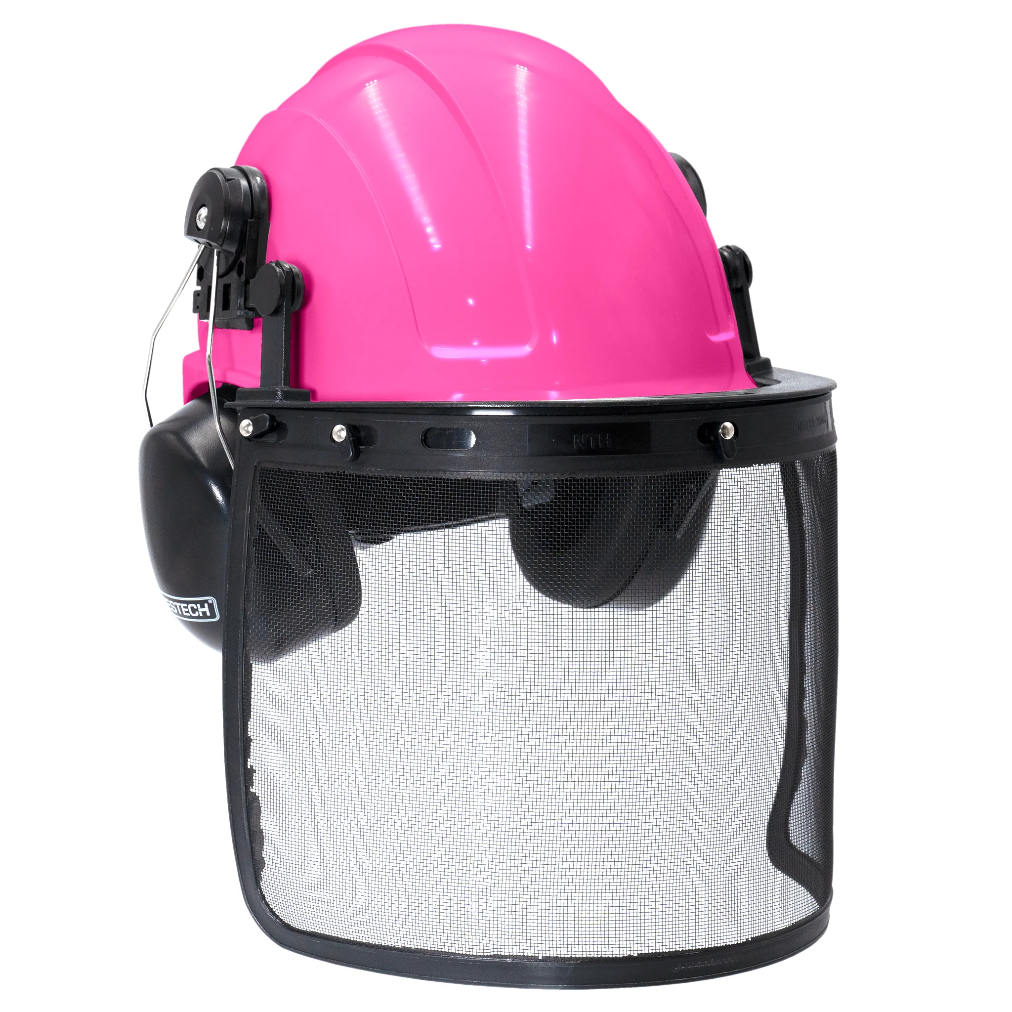 Safety Cap-Style Helmet System with Iron Mesh Face Shield and Earmuffs Black - Image 14