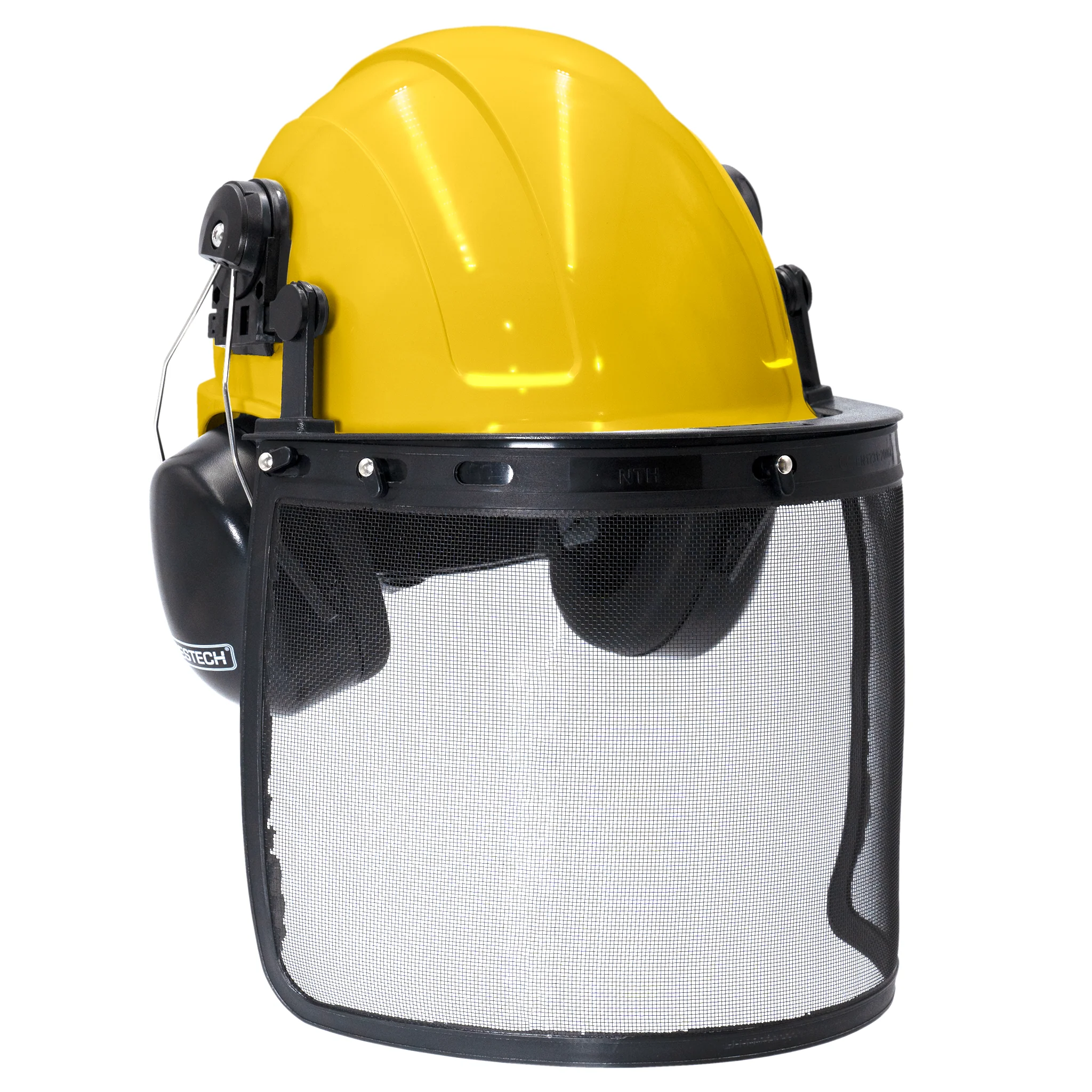 Safety Cap-Style Helmet System with Iron Mesh Face Shield and Earmuffs Black - Image 16