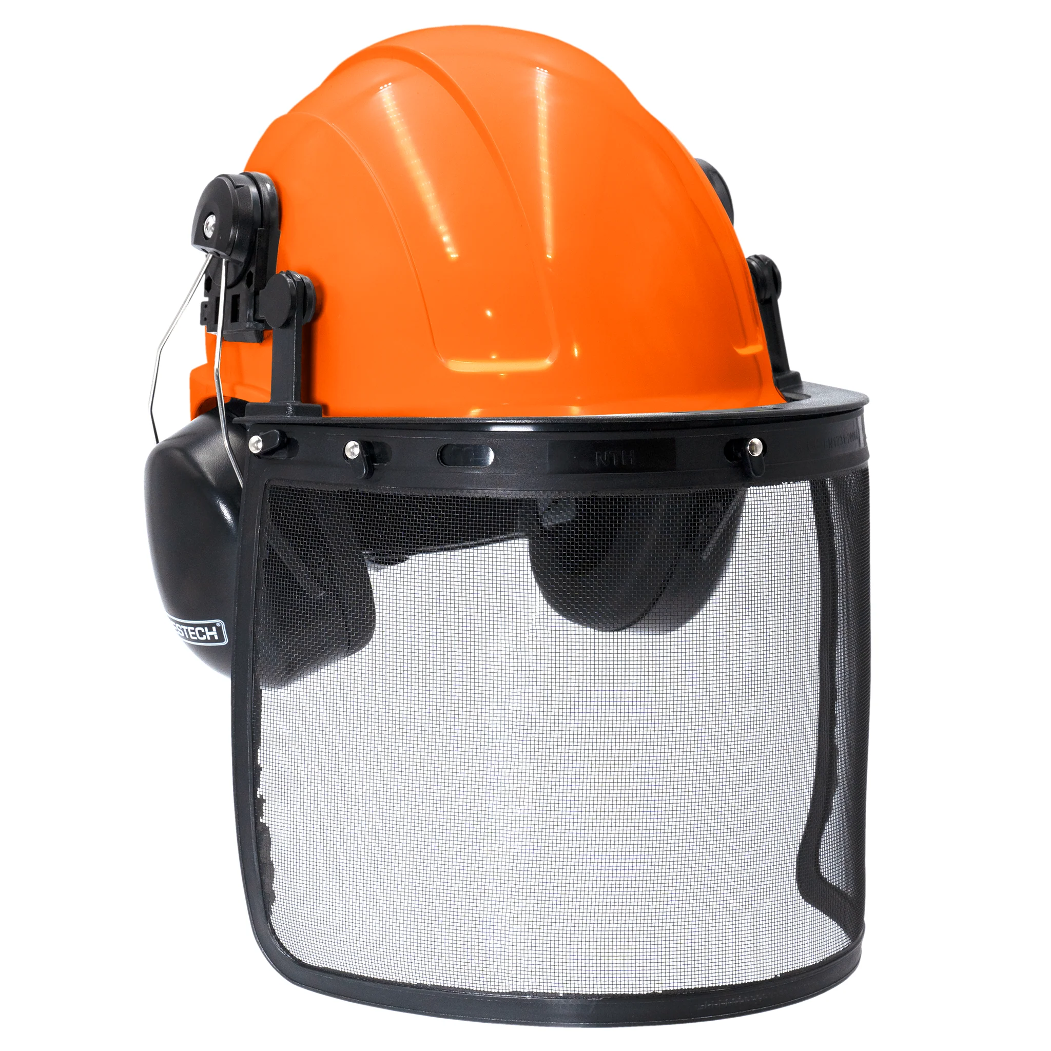 Safety Cap-Style Helmet System with Iron Mesh Face Shield and Earmuffs Black - Image 17