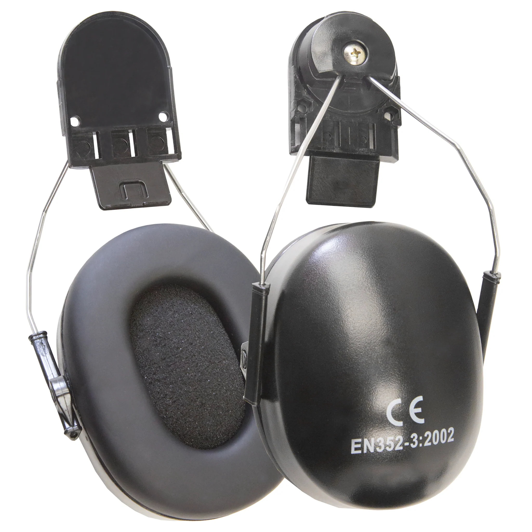 Safety Cap-Style Helmet System with Iron Mesh Face Shield and Earmuffs Black - Image 8