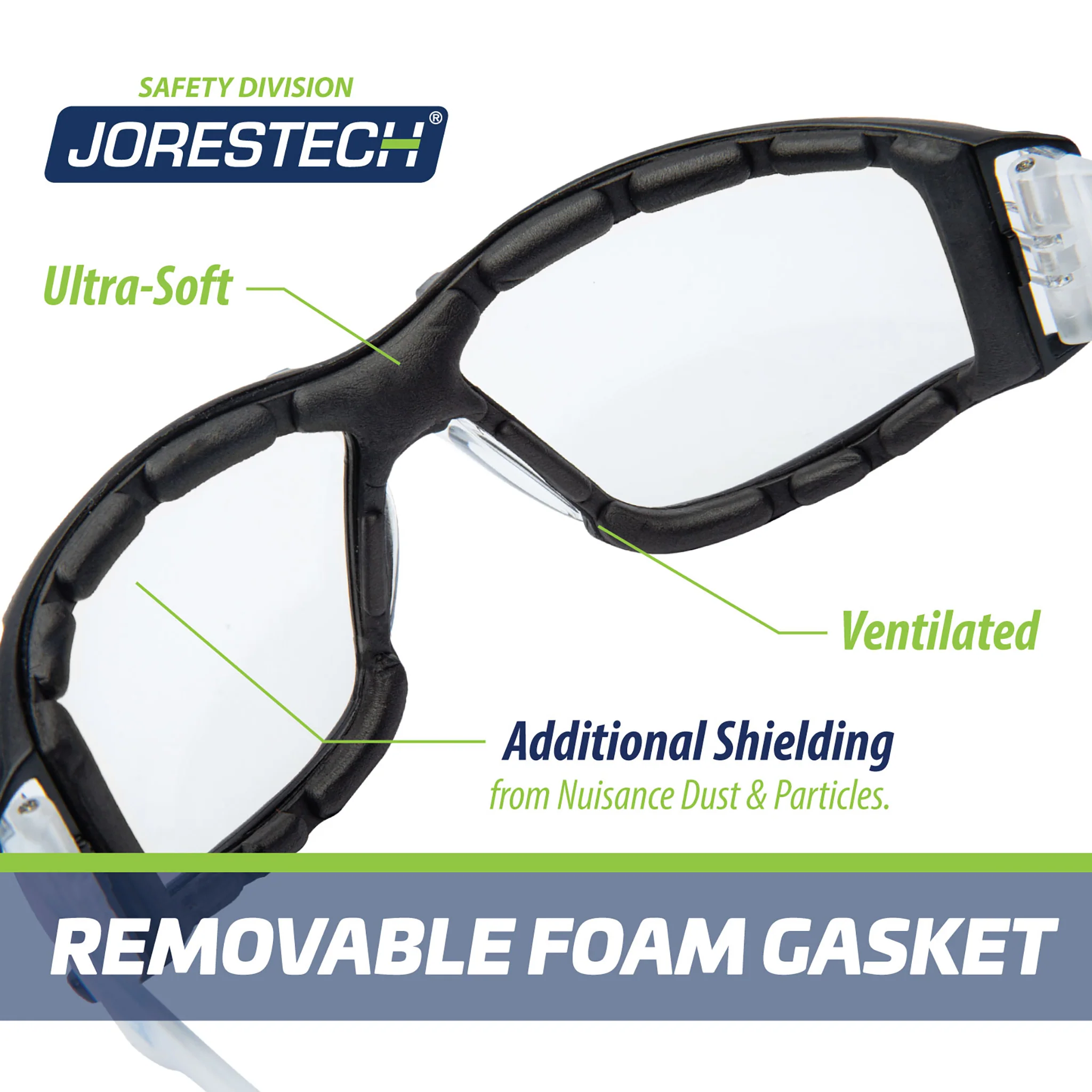 Safety Glasses for High Impact Protection with Foam Gasket - Image 5