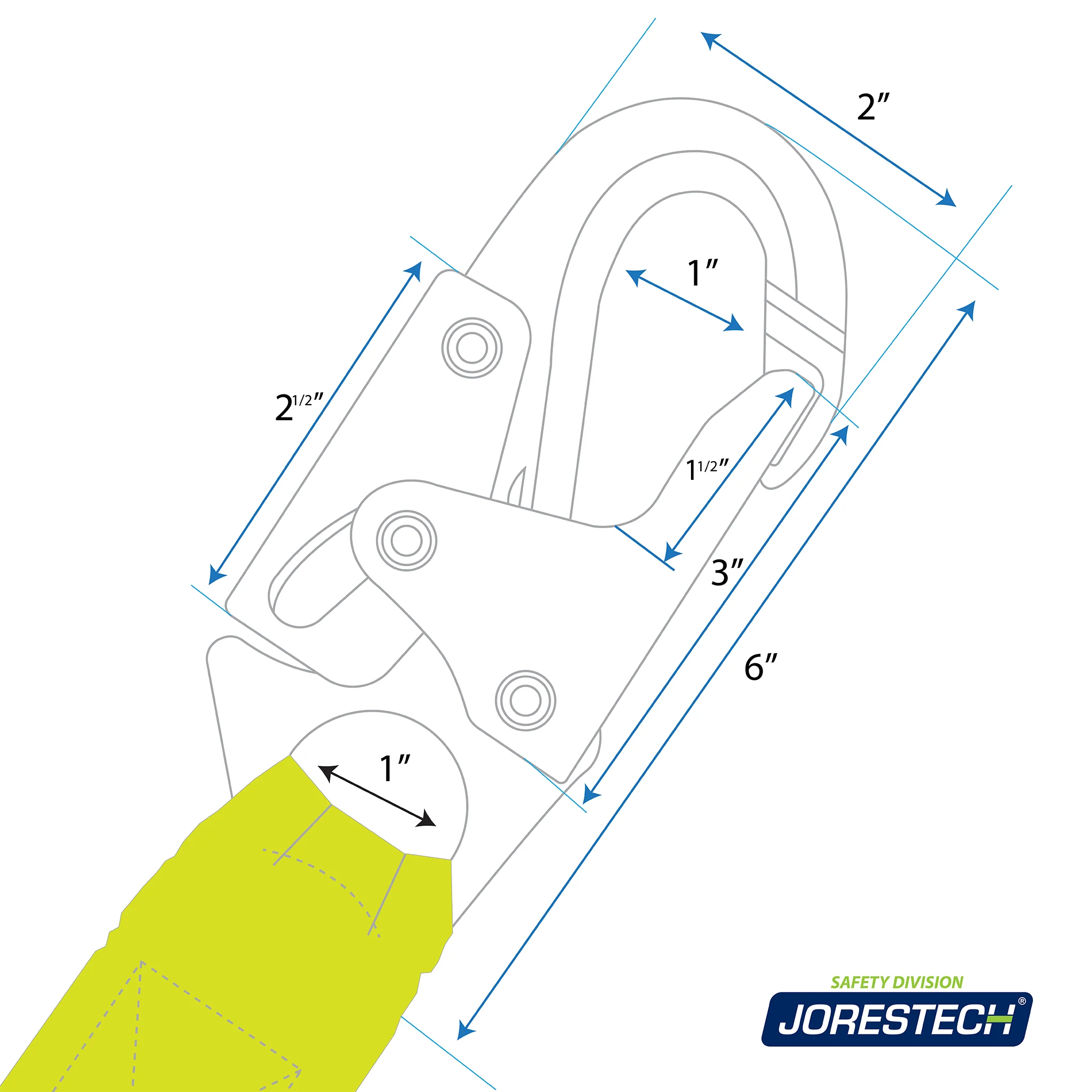 Single Leg External Shock-Absorbing Lanyard with Snap Hooks - Image 3