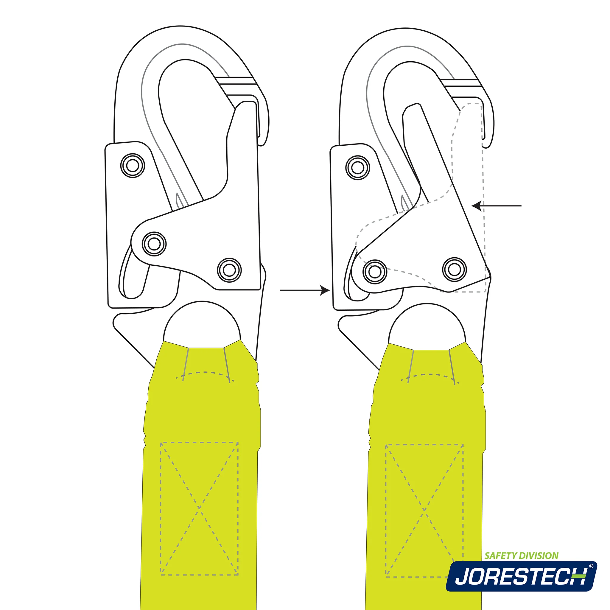 Single Leg Internal Shock-Absorbing Lanyard with Snap Hooks - Image 5