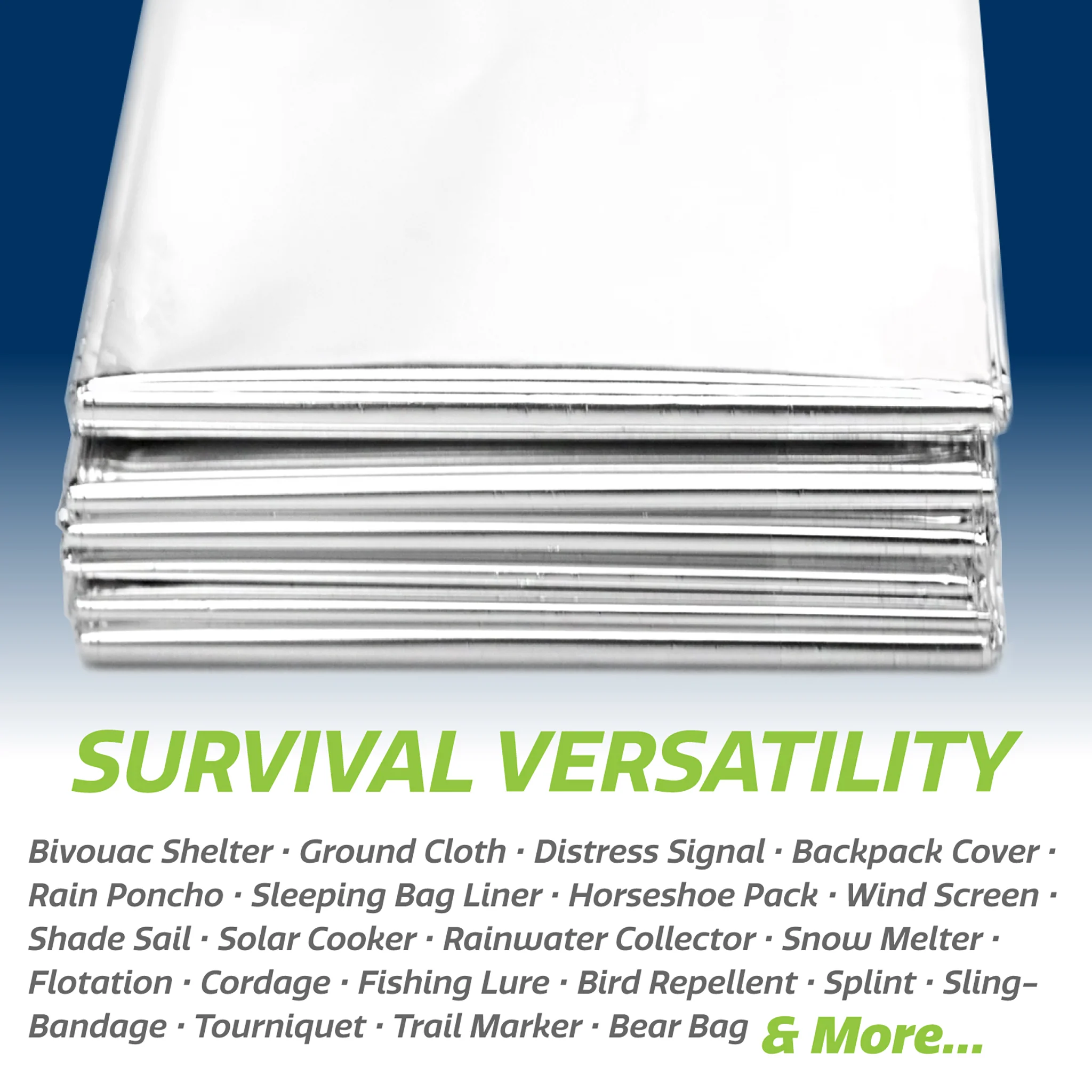 Thermal Foil Weatherproof Emergency Blanket - Pack of 5 - Image 4