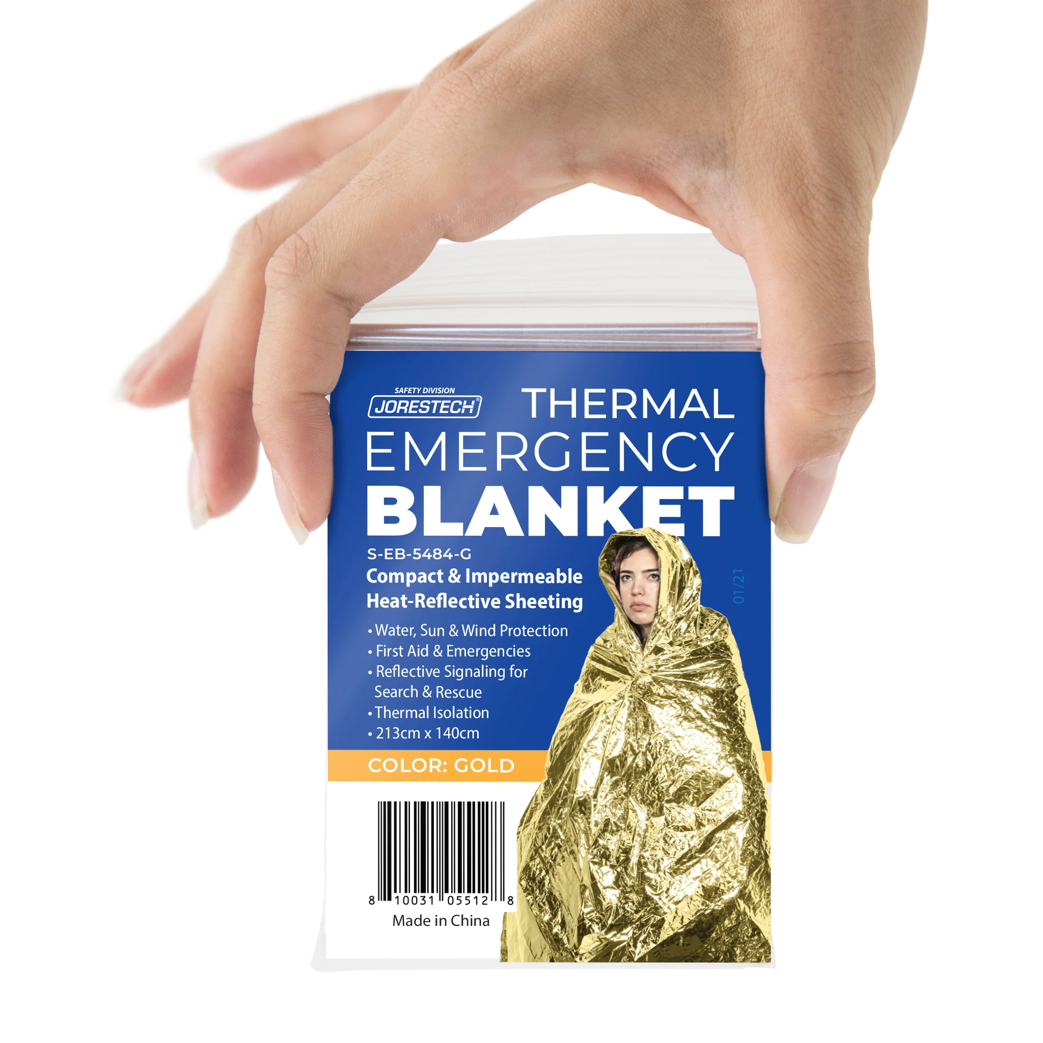 Thermal Foil Weatherproof Emergency Blanket - Pack of 5 - Image 8
