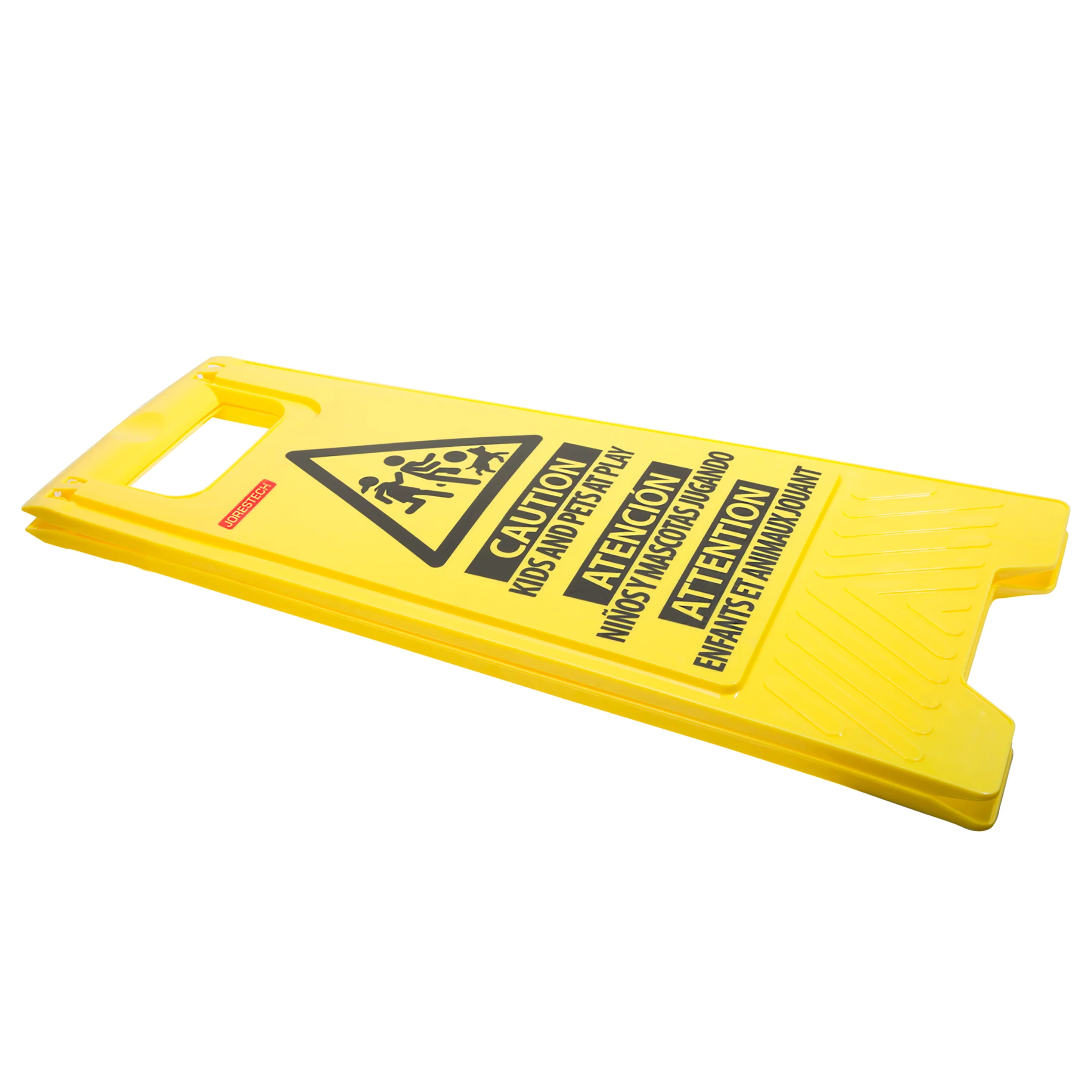 Two-Sided Folding Floor Safety Multi-lingual Sign - Kids at Play - Image 4