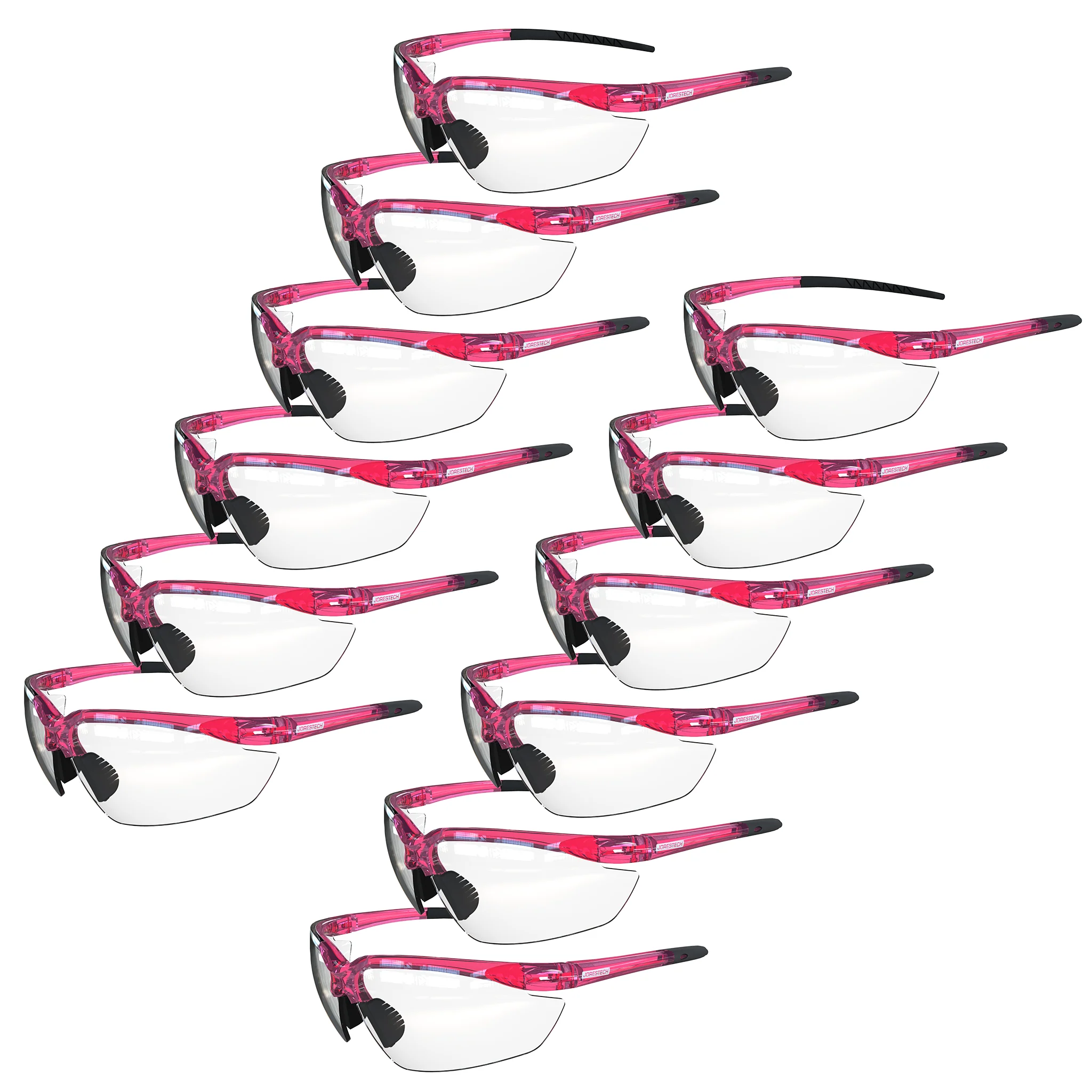 Wraparound Safety Glasses with Flexible Rubber Temple Tips - Image 12